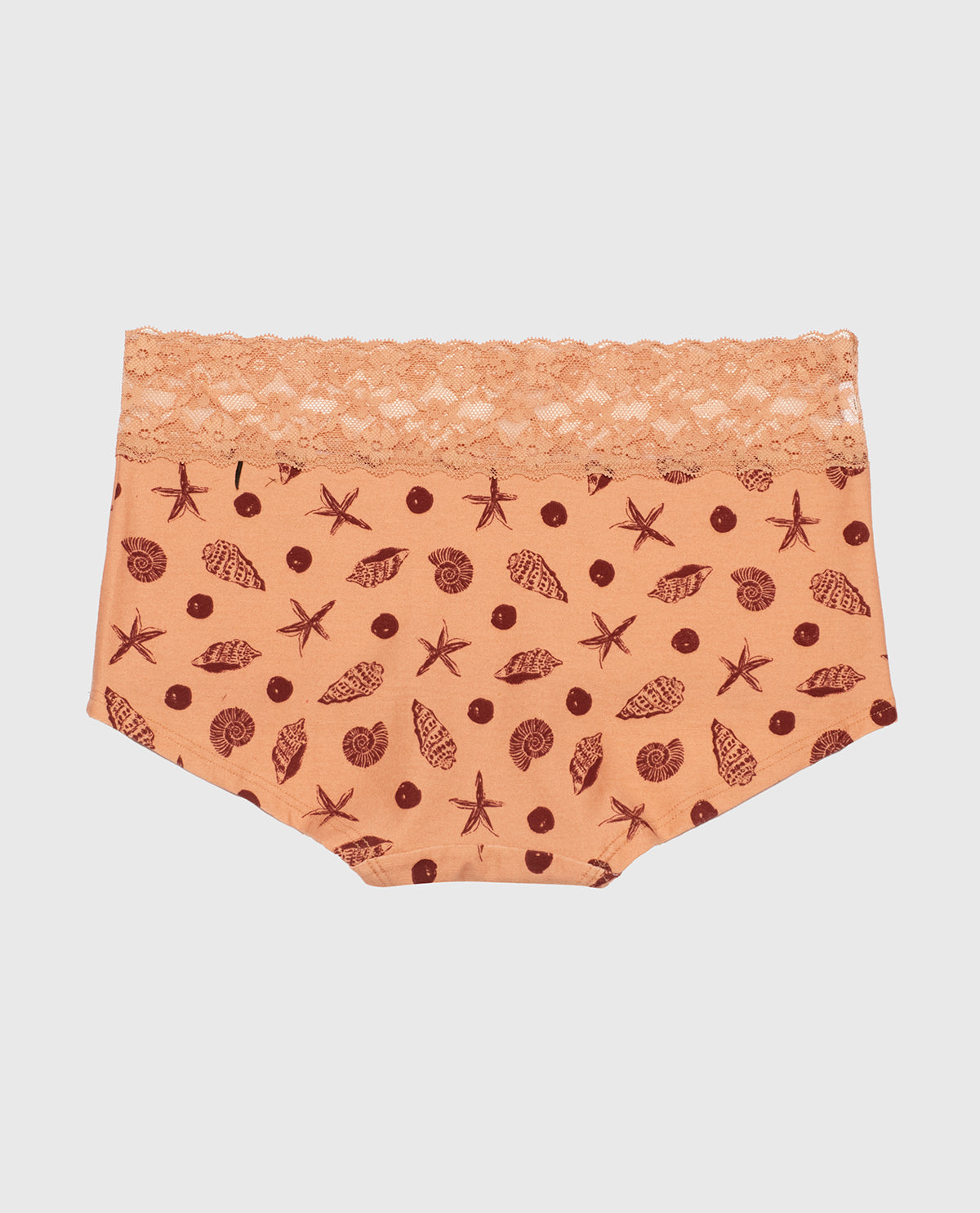 La Senza Culotte garçonne avec bordure en dentelle et imprimé de coquillages