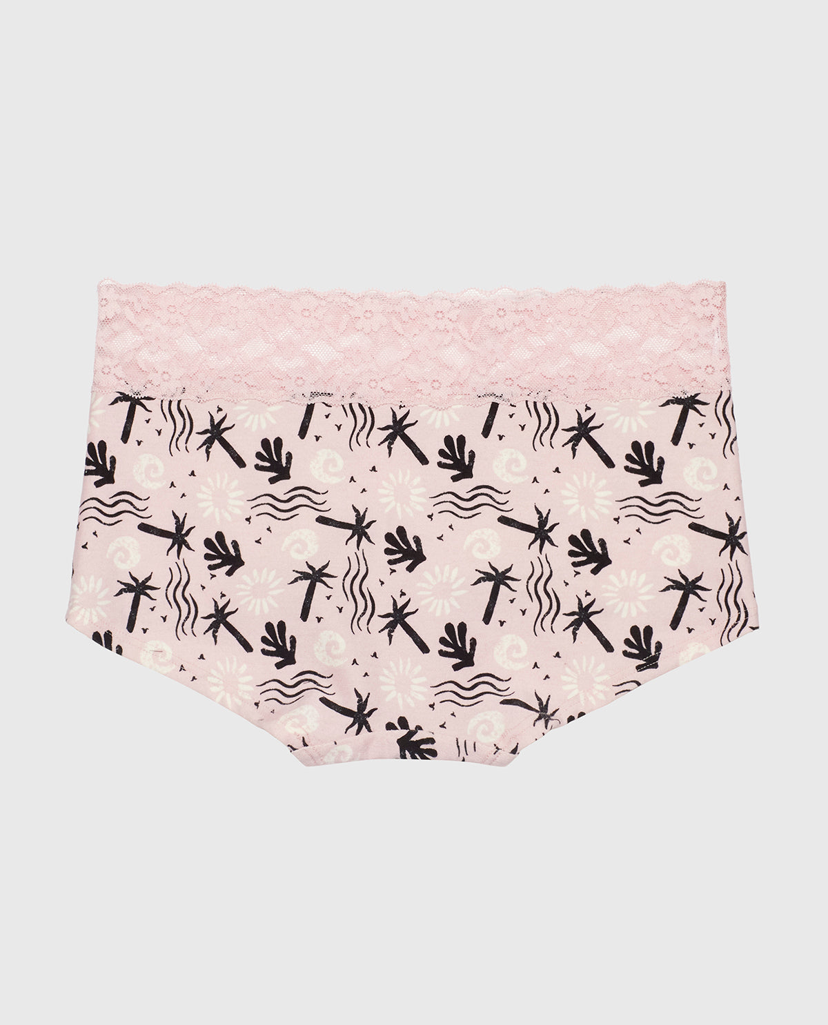 La Senza Culotte garçonne avec bordure en dentelle rose des îles