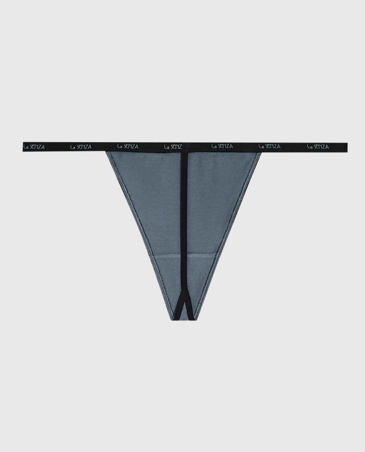 La Senza G-String Panty with Logo Trim in Stormy Weather