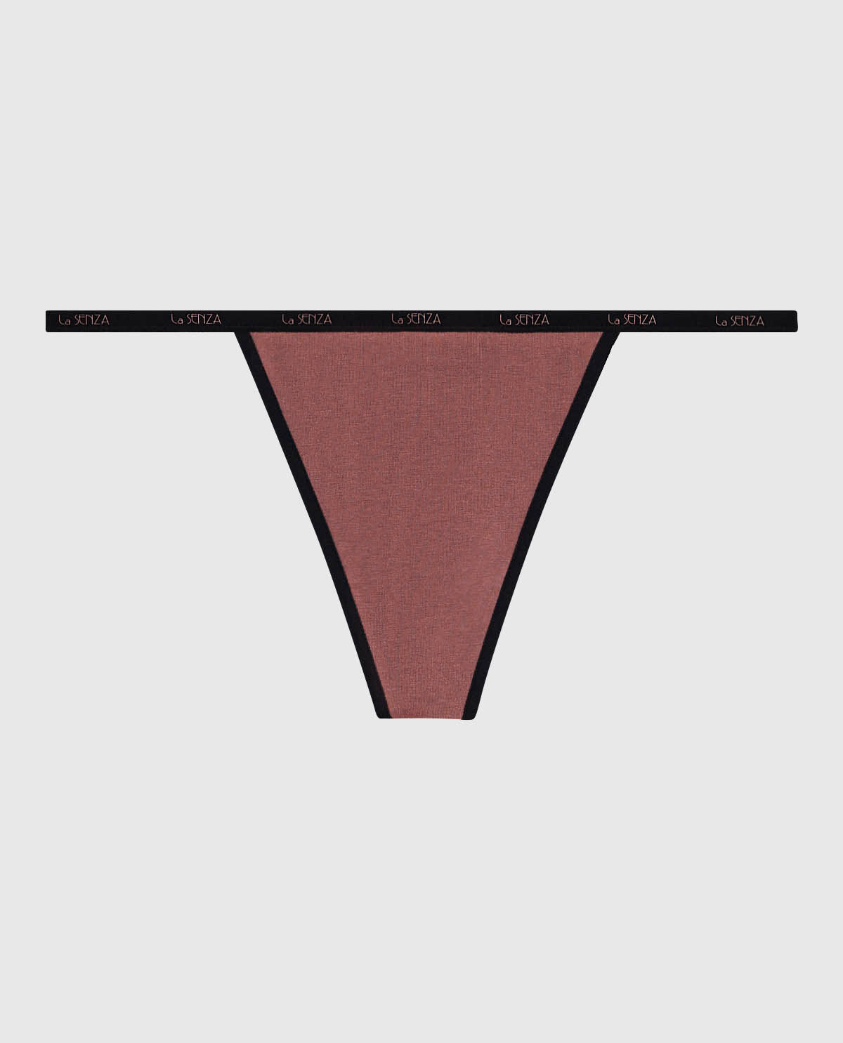 La Senza G-String Panty with Logo Trim in Dusty Cedar
