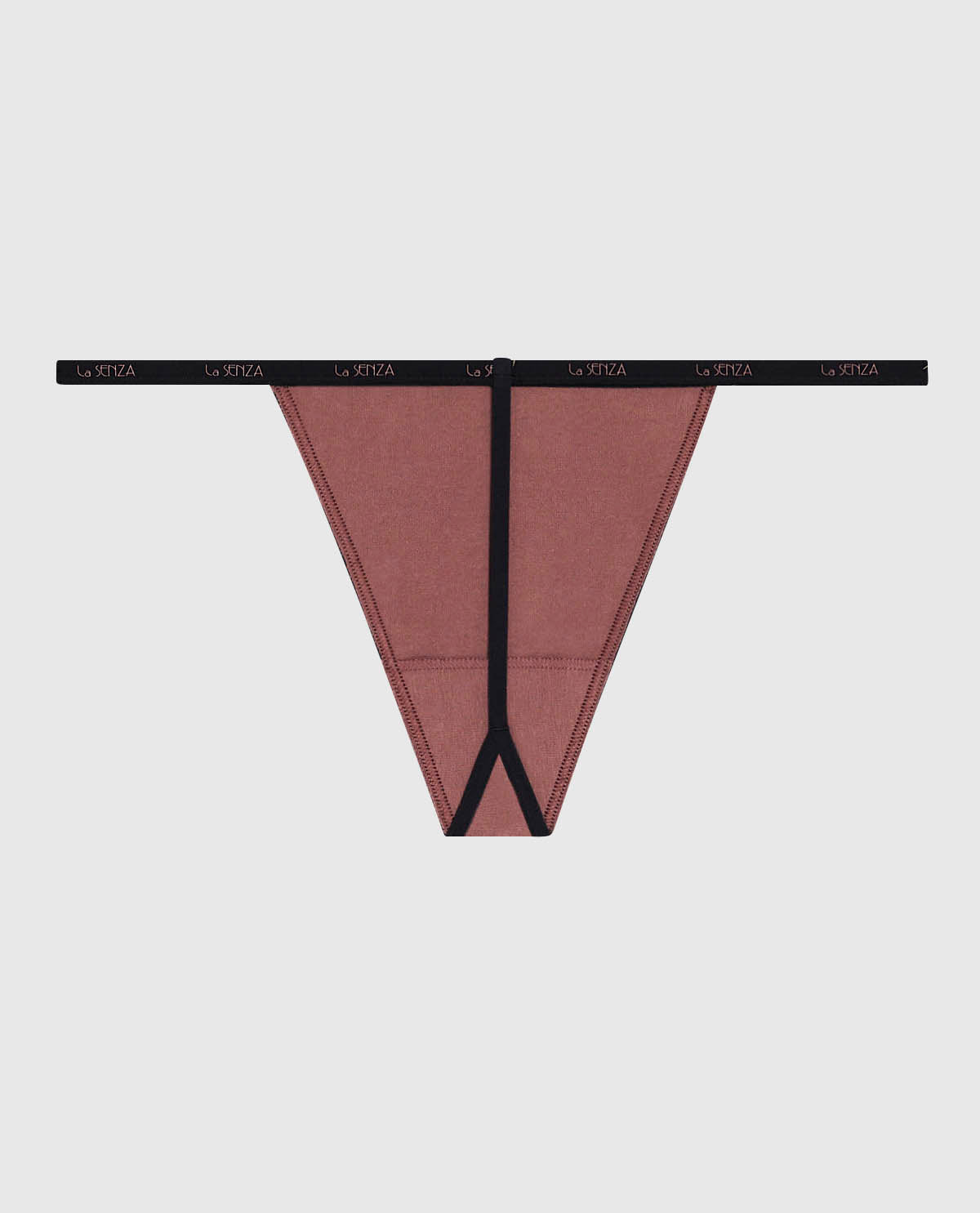 La Senza G-String Panty with Logo Trim in Dusty Cedar