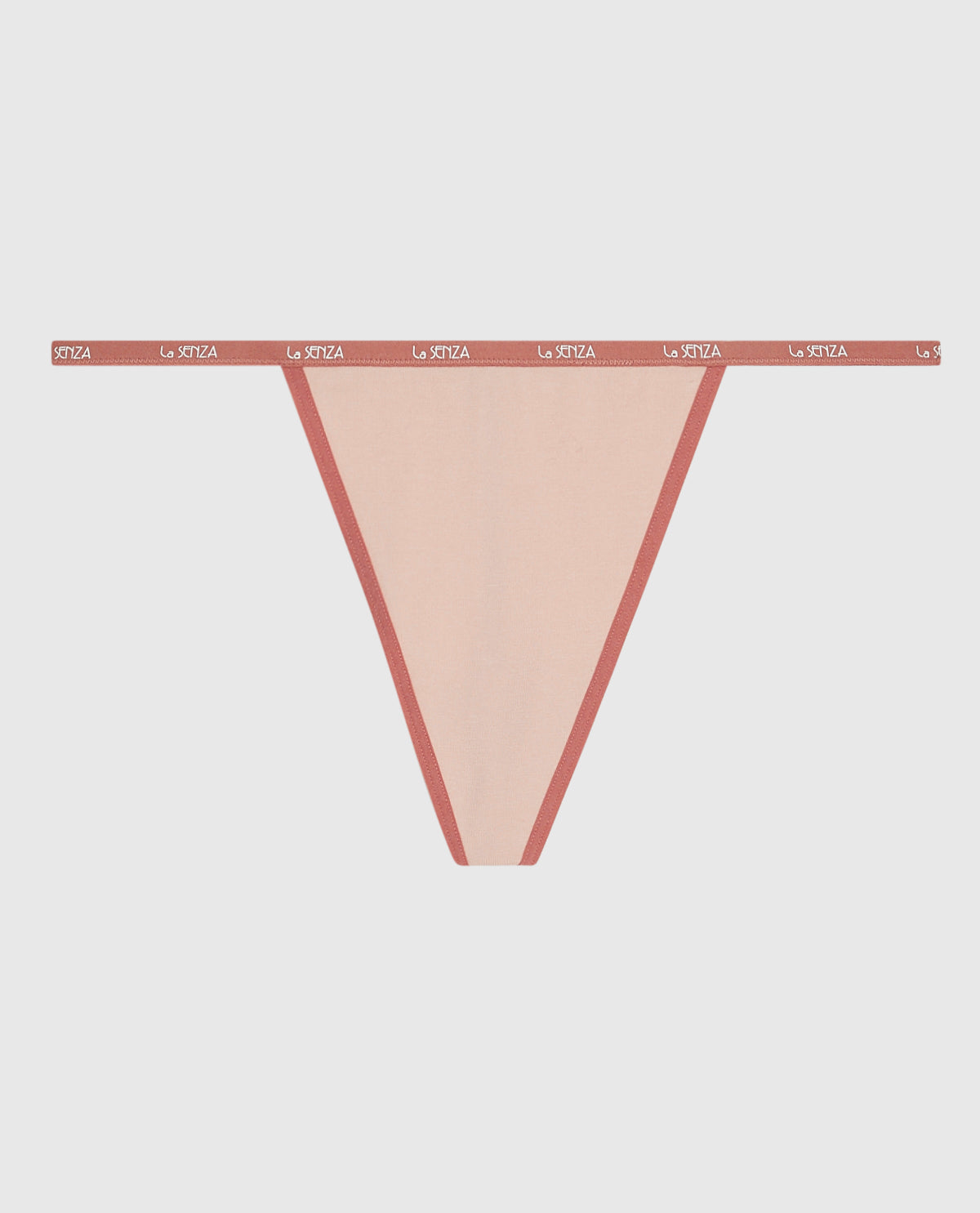 La Senza G-String Panty with Logo Trim in Peaceful Peach