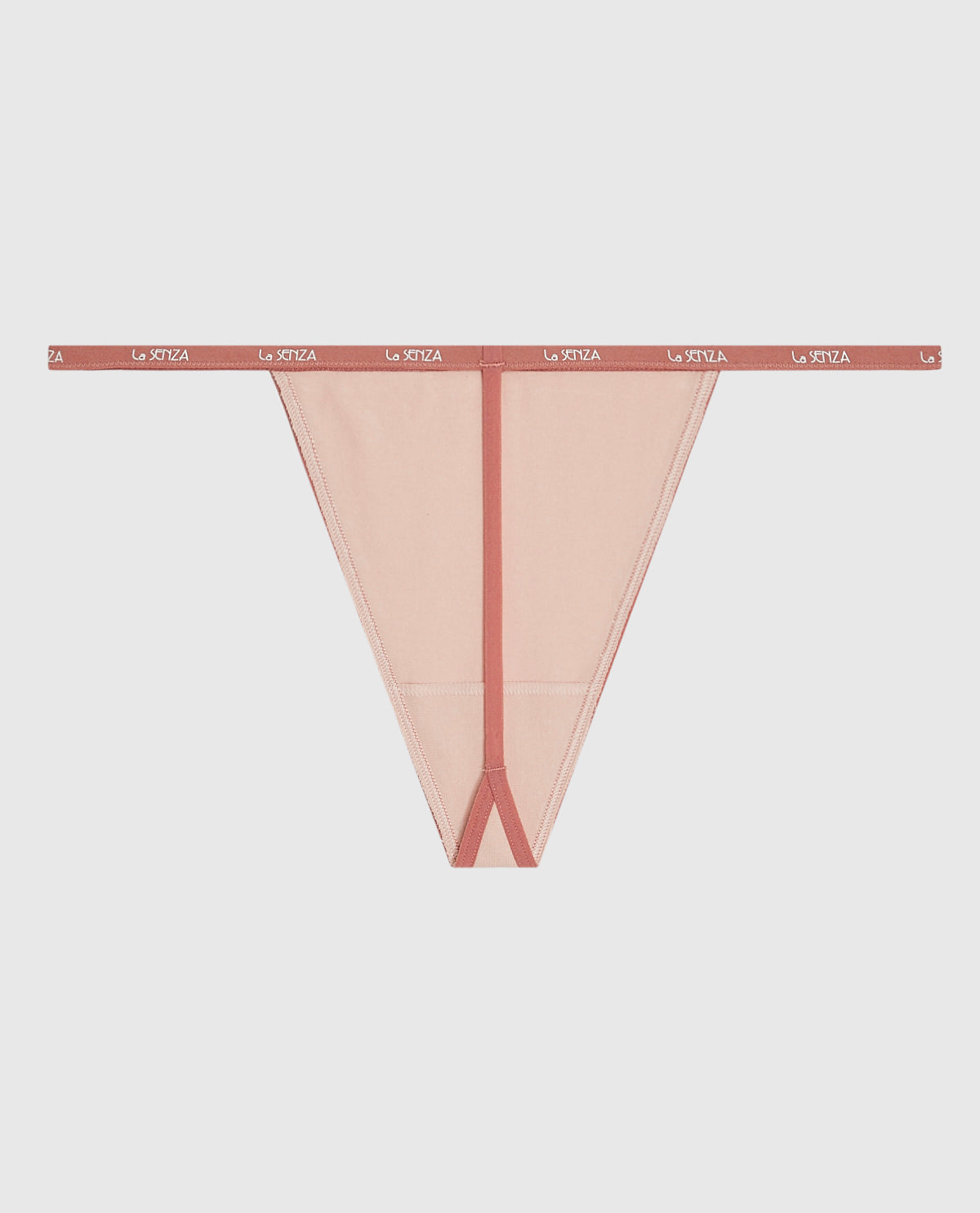 La Senza G-String Panty with Logo Trim in Peaceful Peach