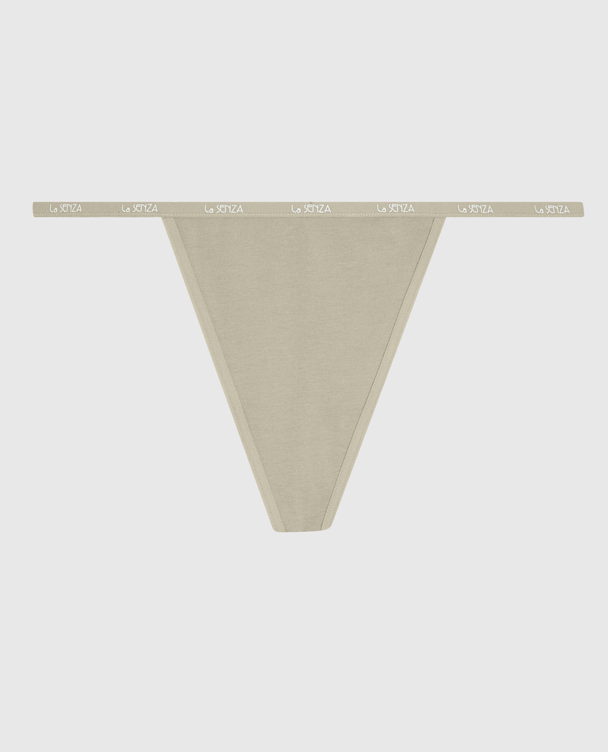 La Senza G-String Panty with Logo Trim in Stone Grey
