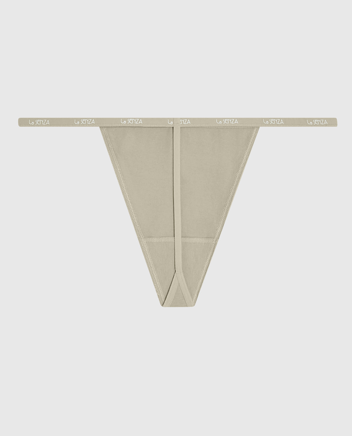 La Senza G-String Panty with Logo Trim in Stone Grey
