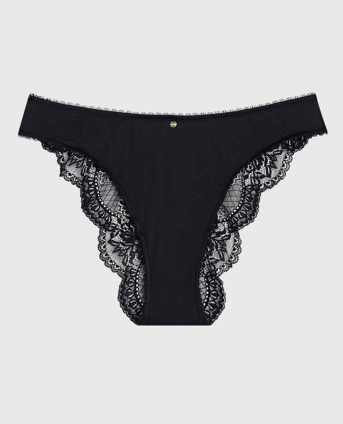 La Senza Cheeky Panty with Lace Back in Smoulder Black