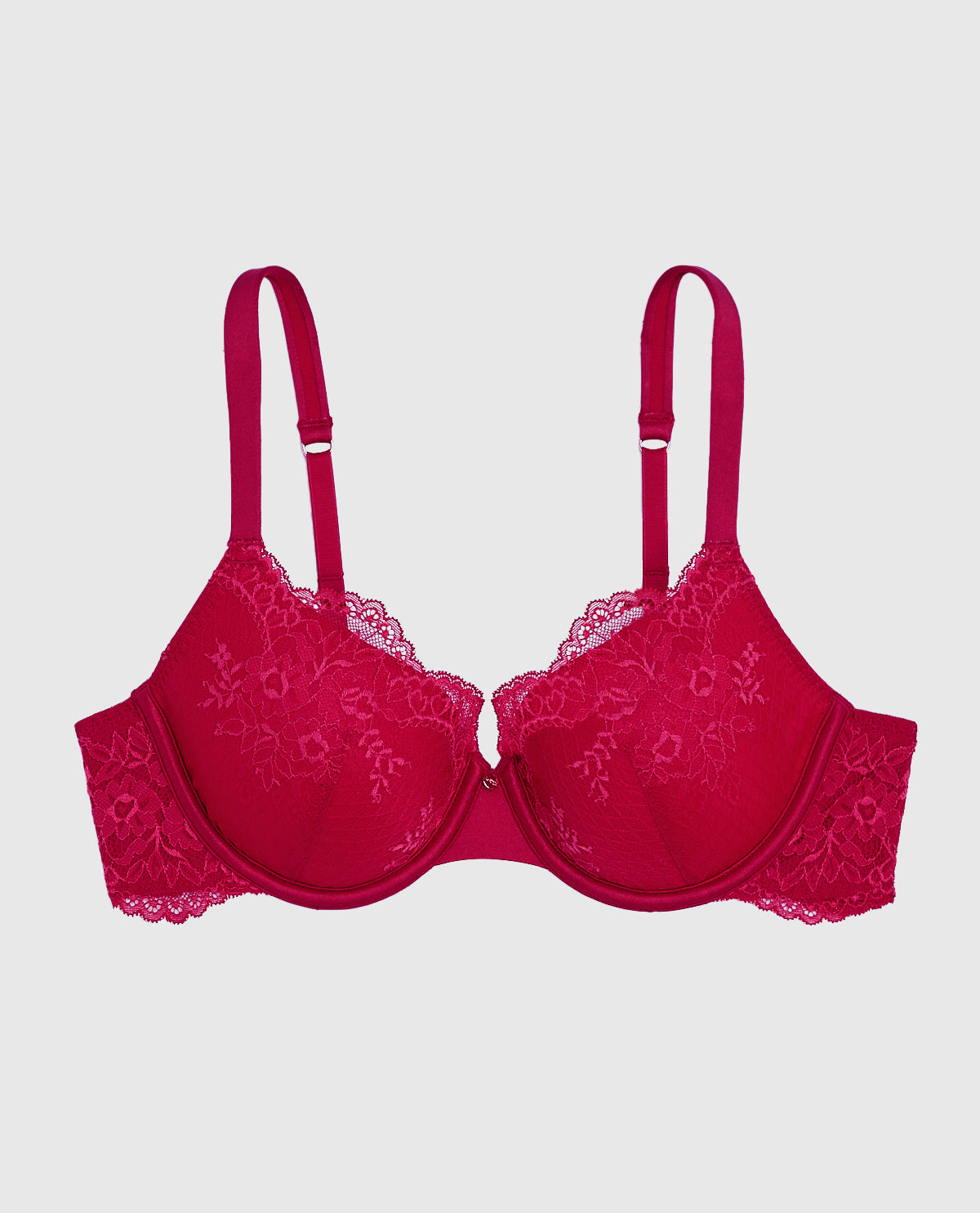 La Senza Soutien-gorge couvrant légèrement doublé tout en dentelle rouge cosmo