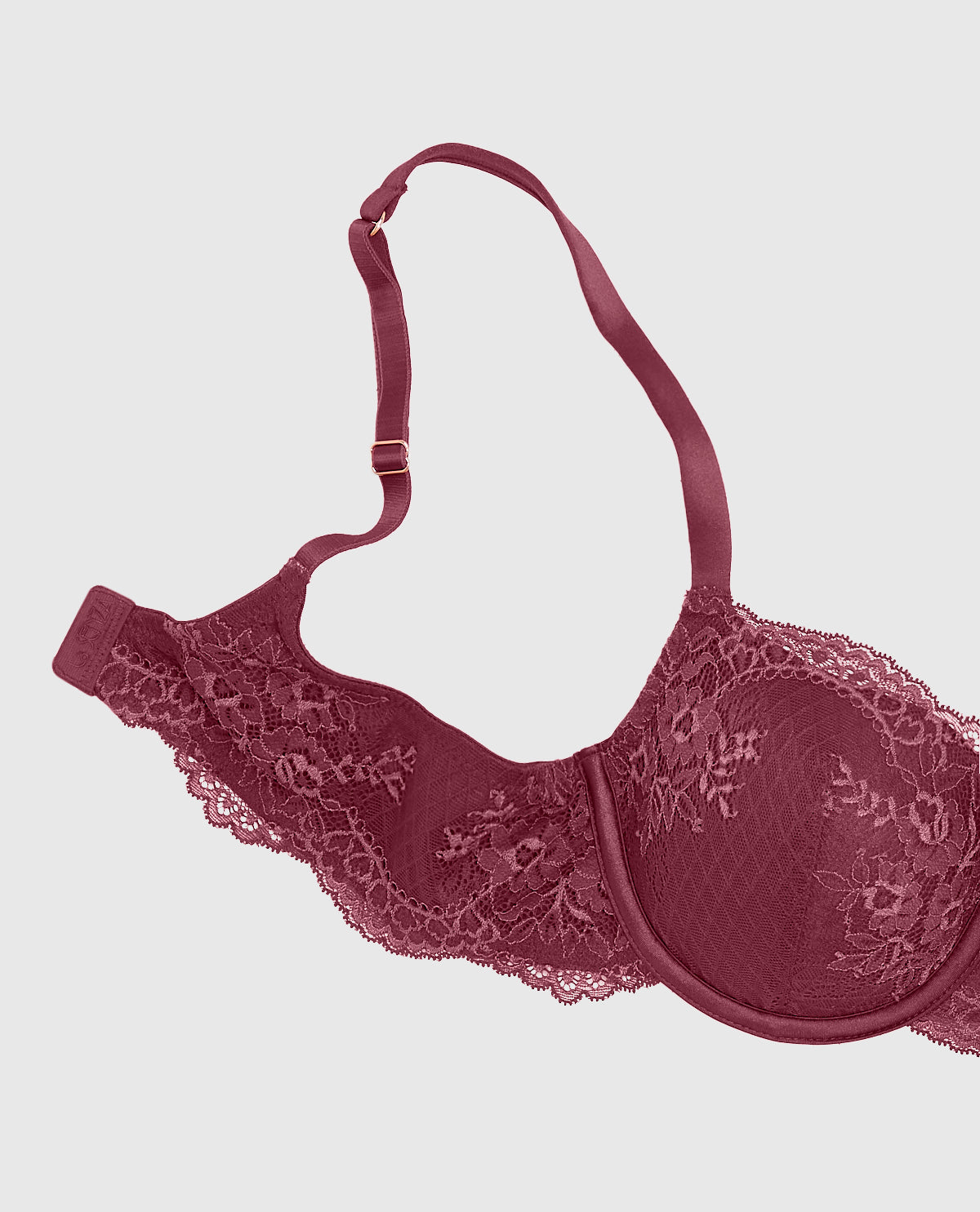 La Senza Allover Lace Lightly Lined Balconette Bra in Opulent Red