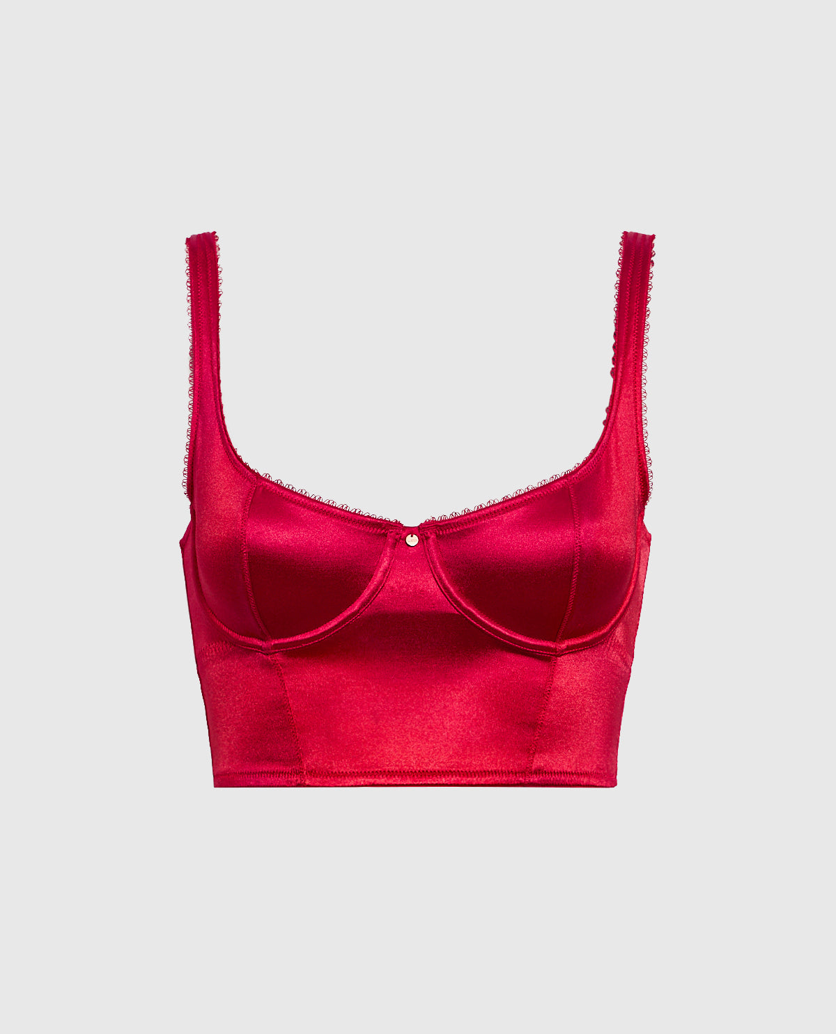 La Senza Unlined Satin Balconette Bra Top in Cosmo Red