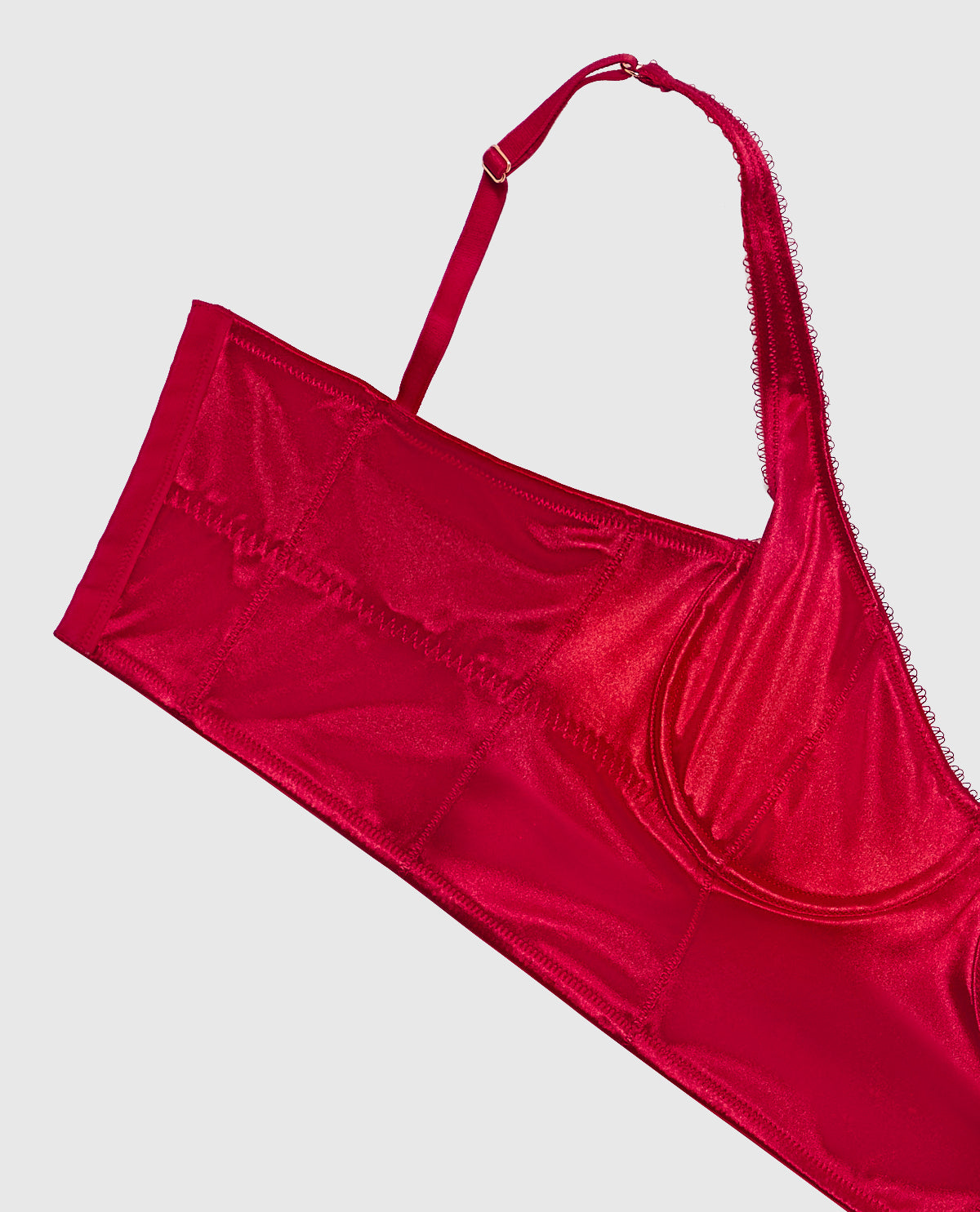 La Senza Unlined Satin Balconette Bra Top in Cosmo Red