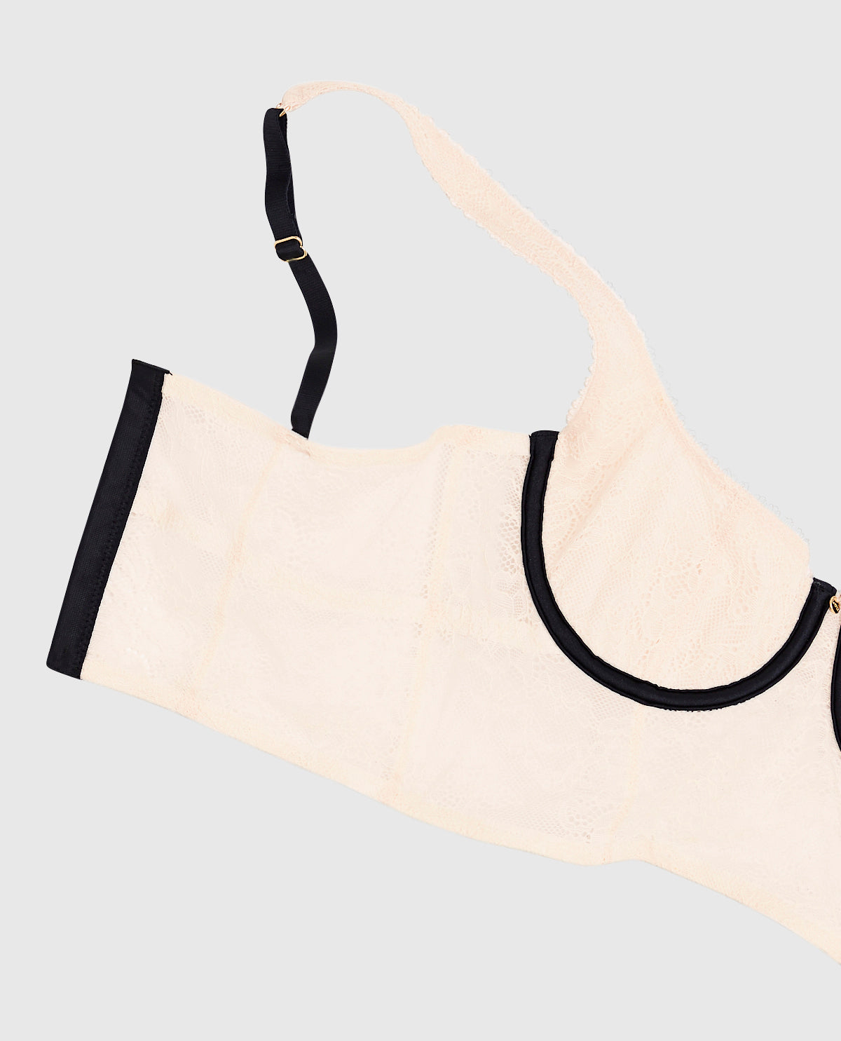 La Senza Unlined Satin Balconette Bra Top in Ivory Dawn