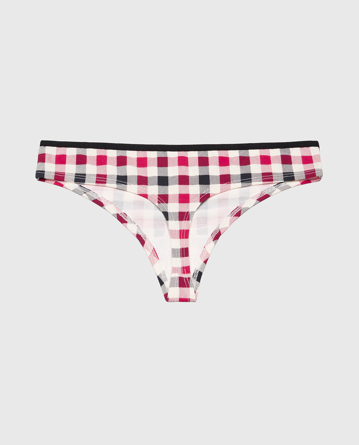 La Senza Ultrasoft Modal Cheeky Thong Panty in Soft Winter Gingham