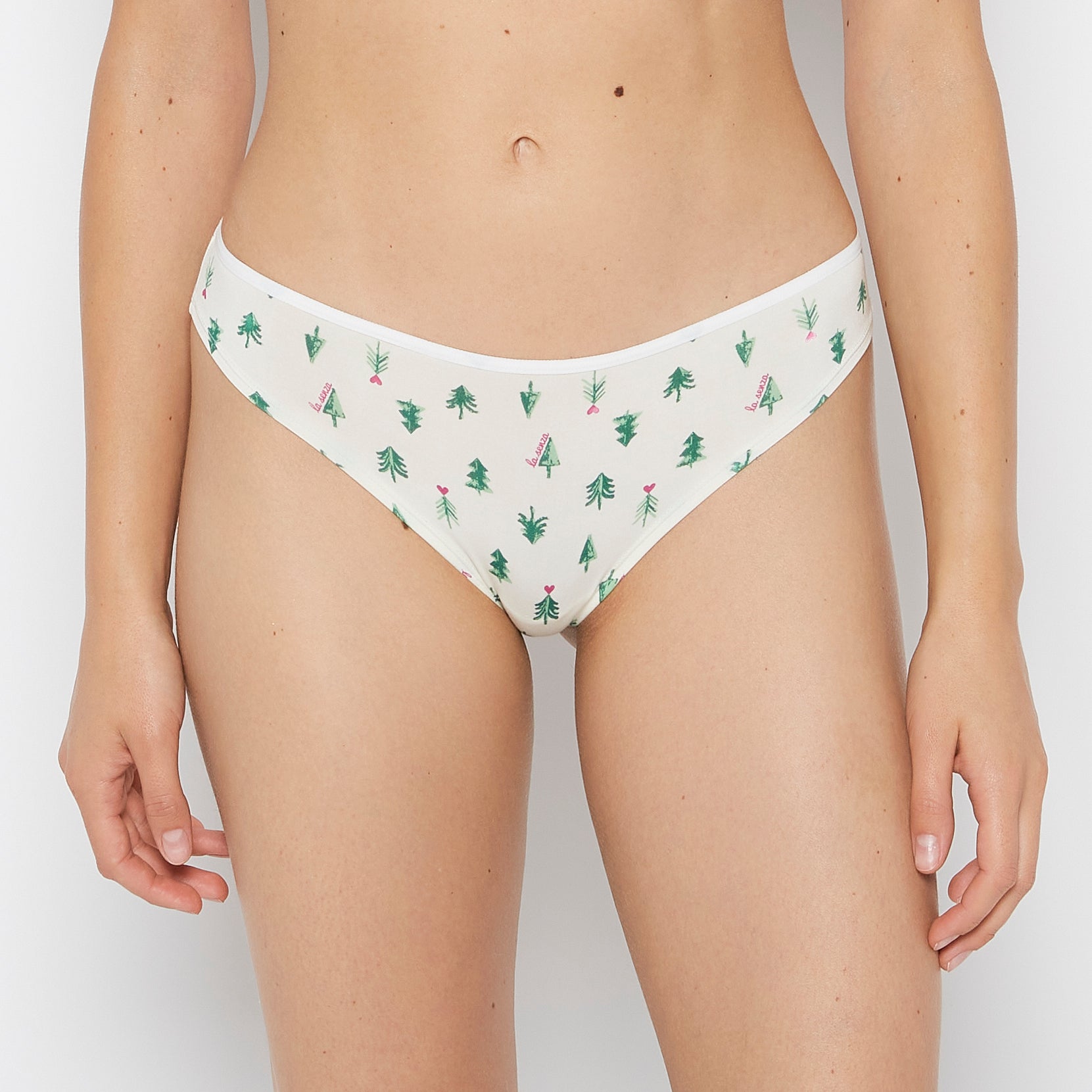 La Senza Ultrasoft Modal Cheeky Thong Panty in Tiny Soft Trees