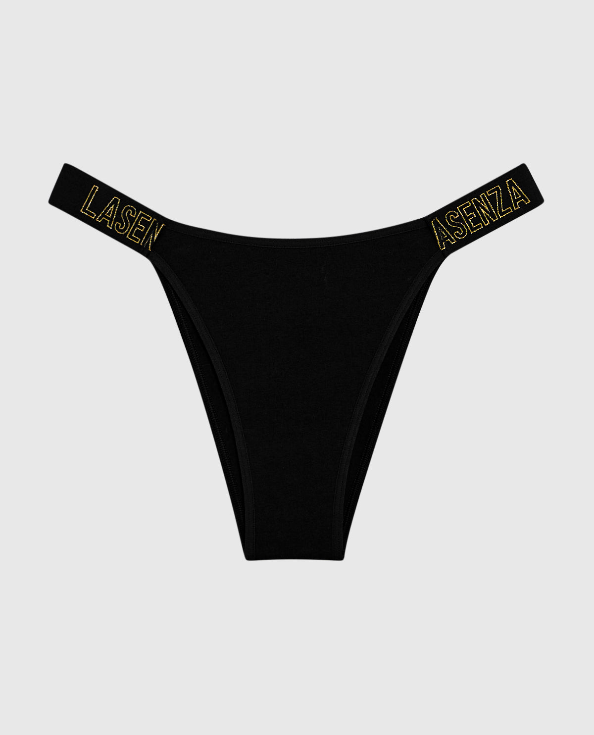 La Senza Cheeky Panty with Logo Band in Smoulder Black