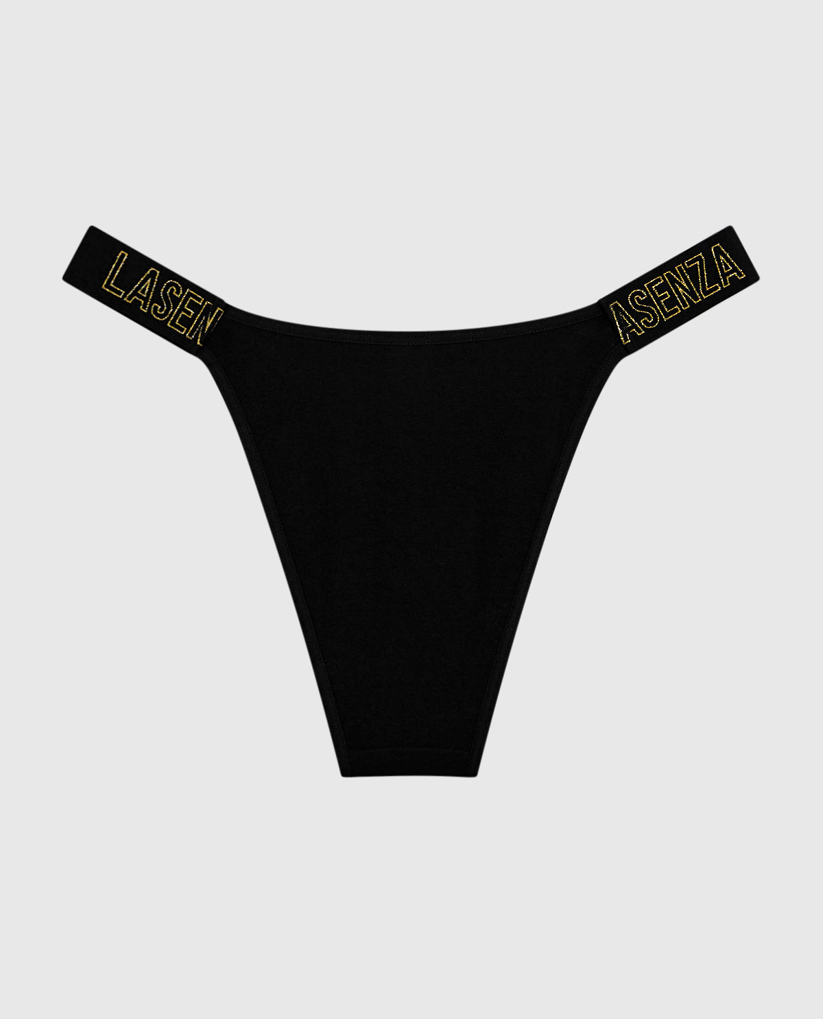 La Senza Cheeky Panty with Logo Band in Smoulder Black