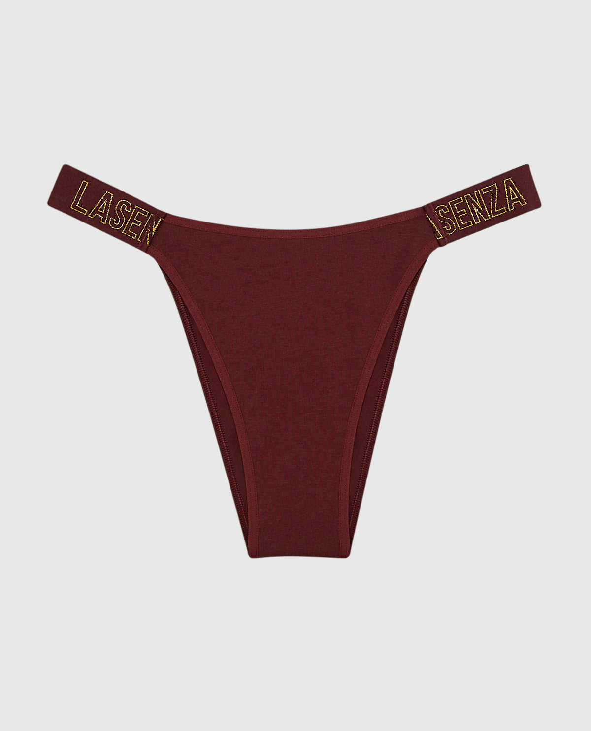 La Senza Cheeky Panty with Logo Band in Red Wine