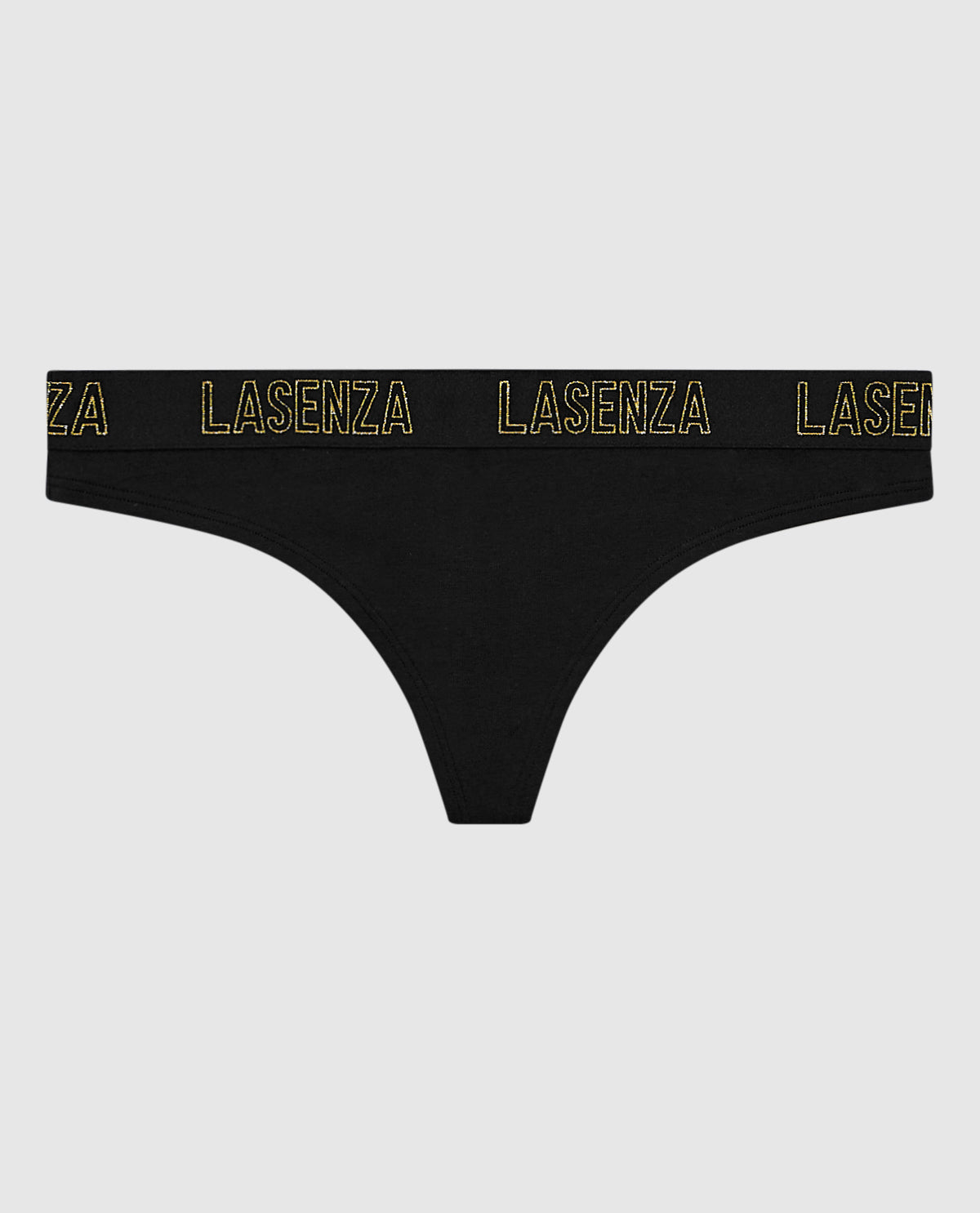 La Senza Thong Panty with Logo Band in Smoulder Black