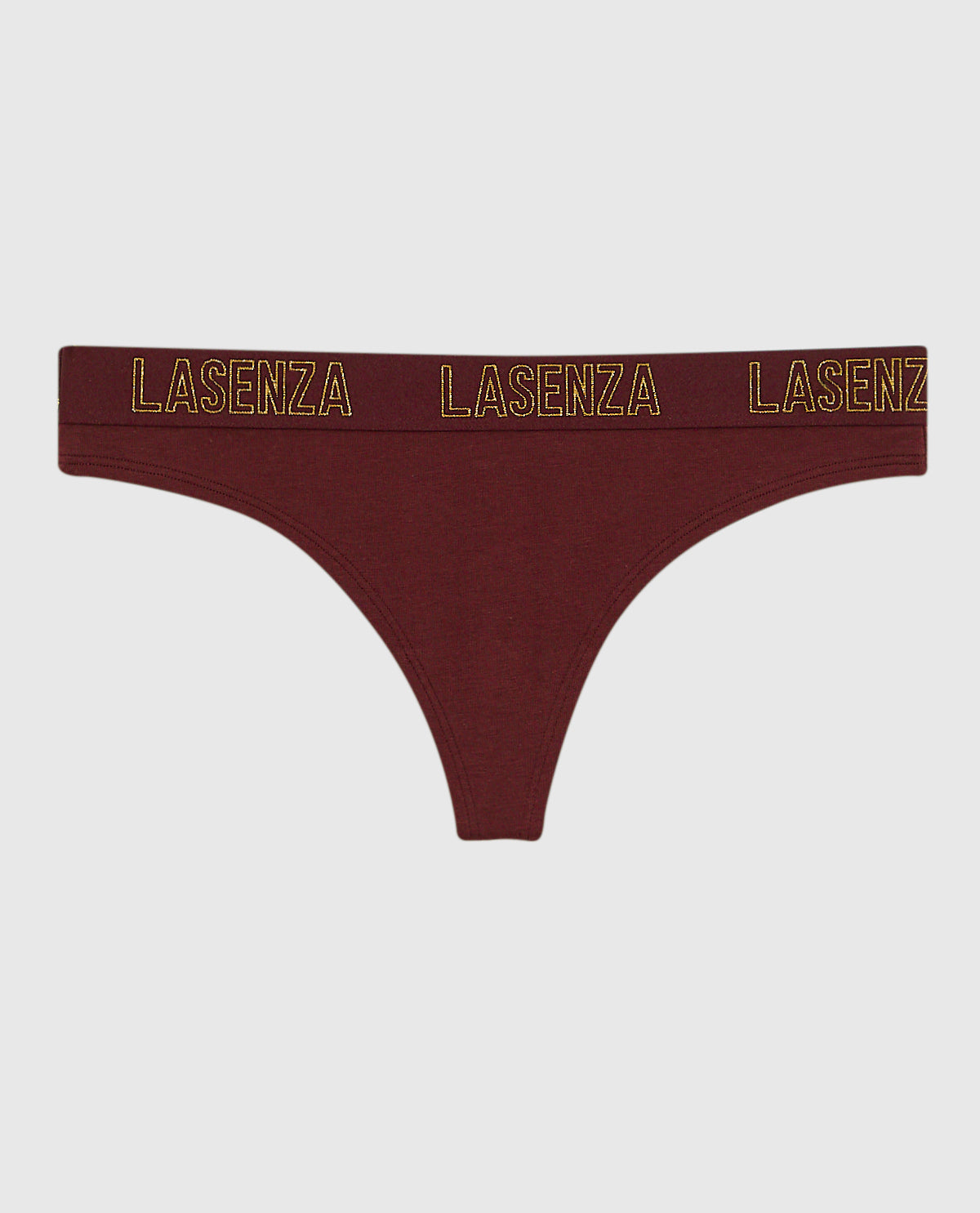 La Senza Thong Panty with Logo Band in Red Wine