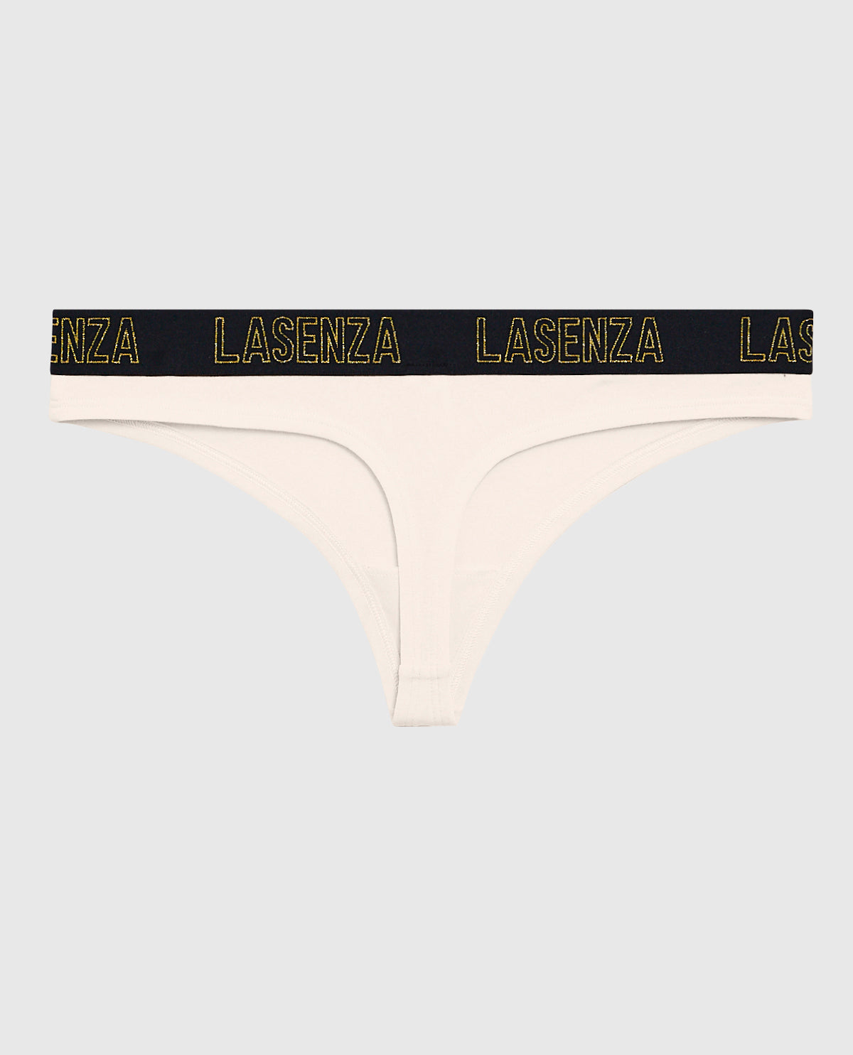 La Senza Thong Panty with Logo Band in Ivory Dawn
