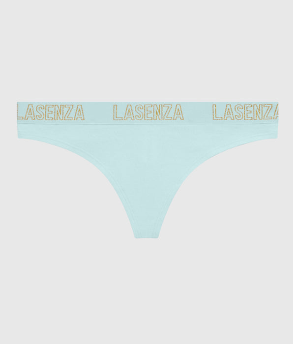 La Senza Thong Panty with Logo Band in Vista Blue