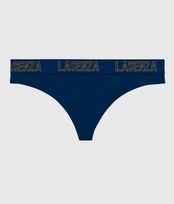 La Senza Thong Panty with Logo Band in Ocean Cavern