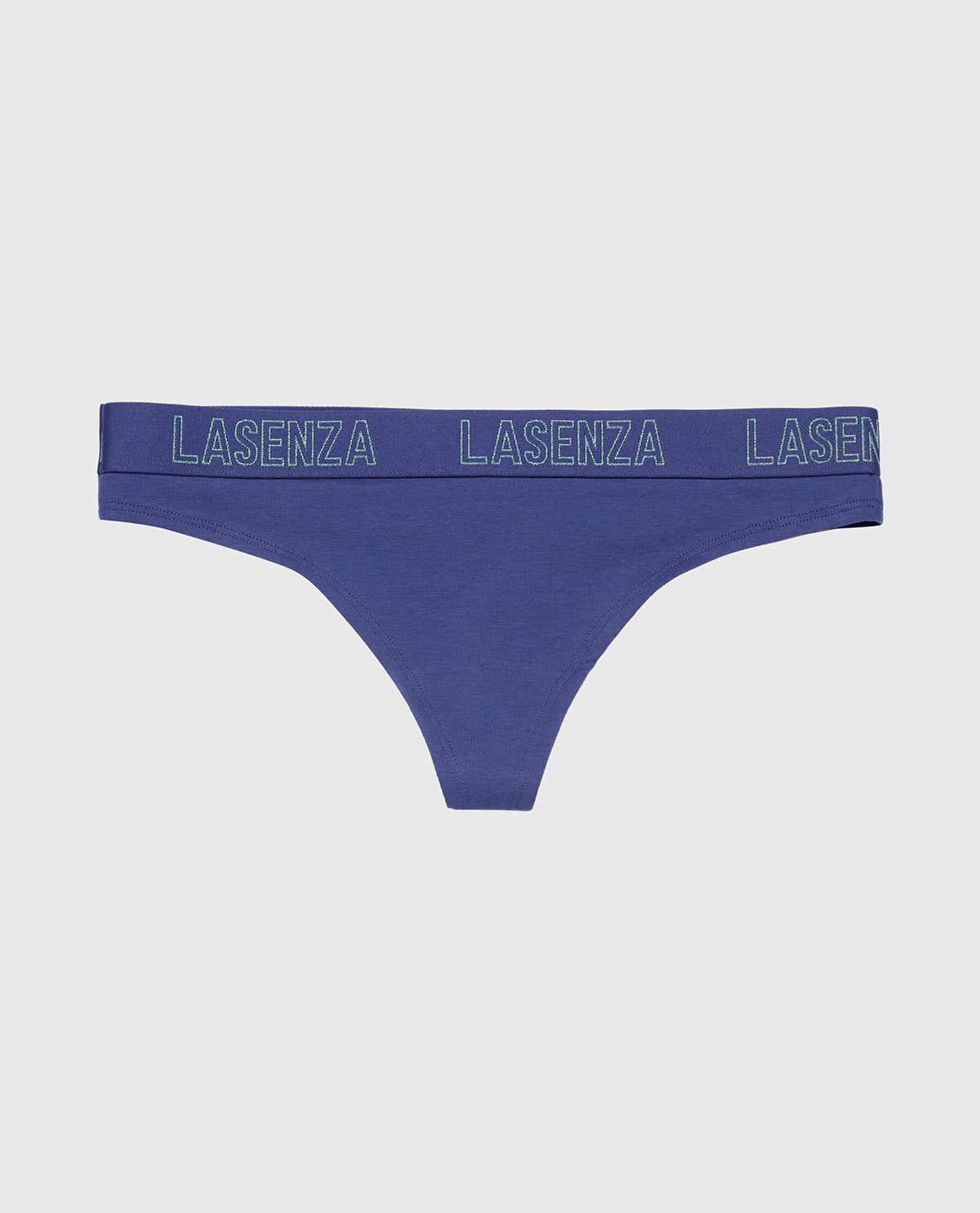 La Senza Thong Panty with Logo Band in Dusk Blue