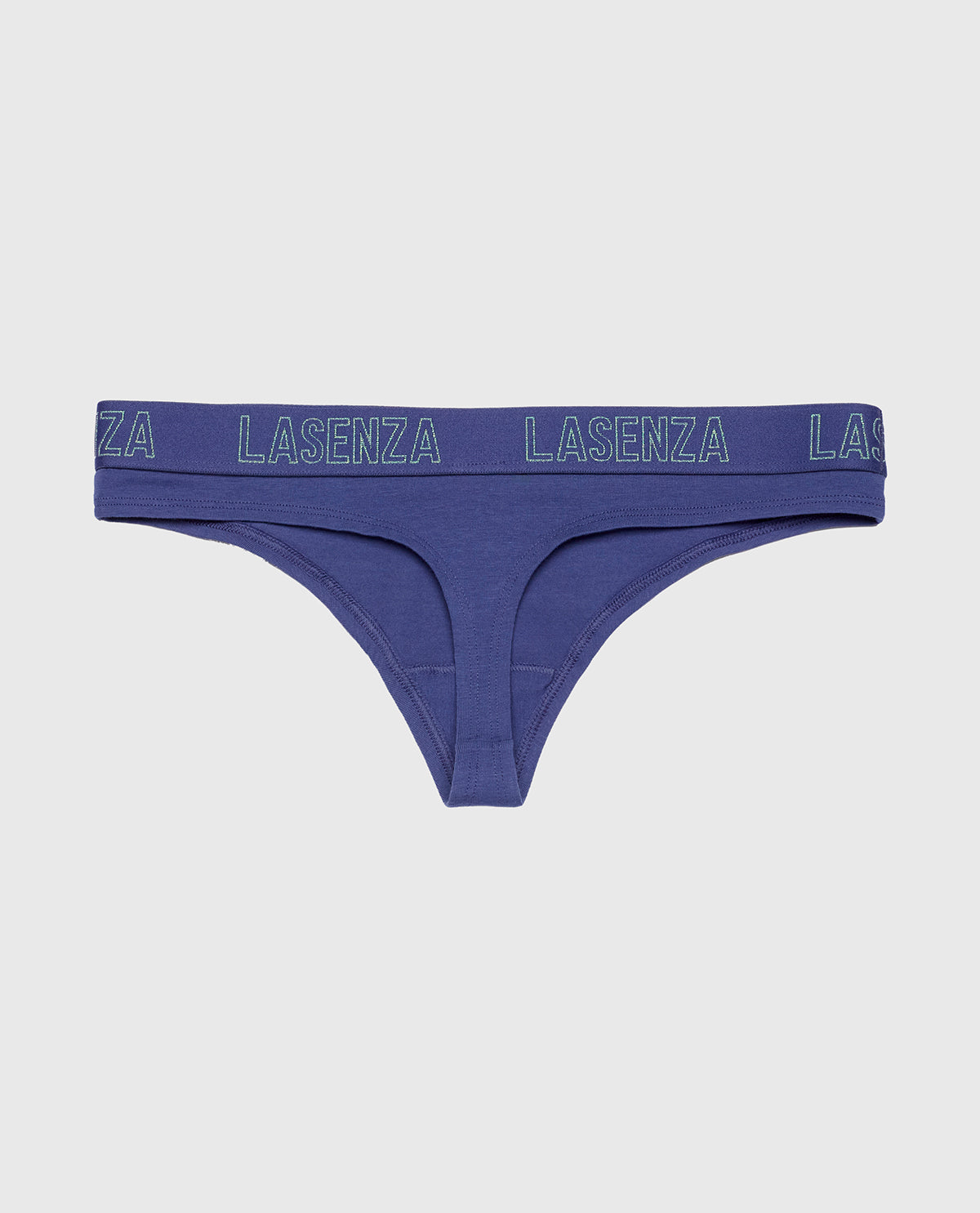 La Senza Thong Panty with Logo Band in Dusk Blue