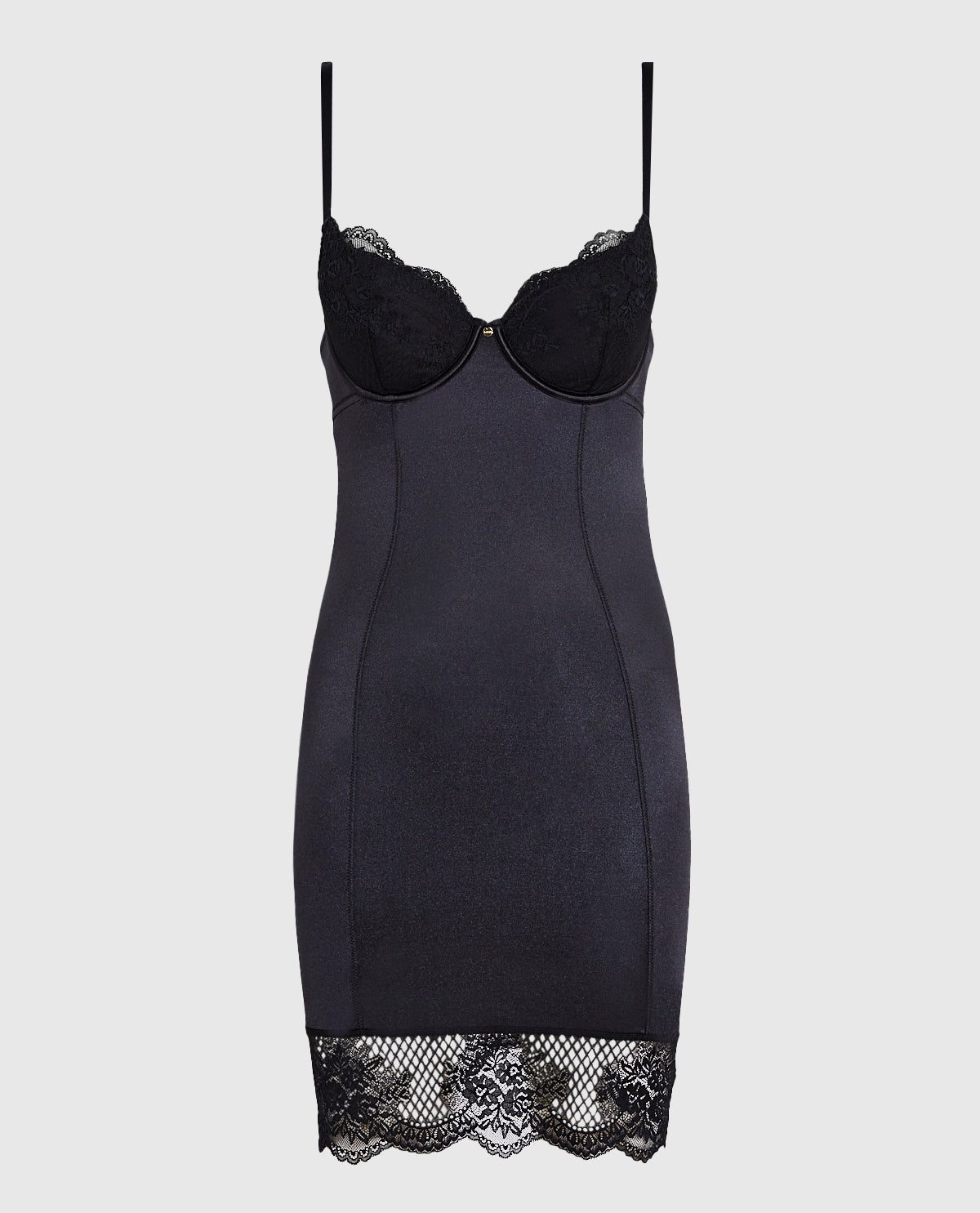 Satin Dress in Smoulder Black | La Senza Satin Dress in Smoulder Black | La Senza