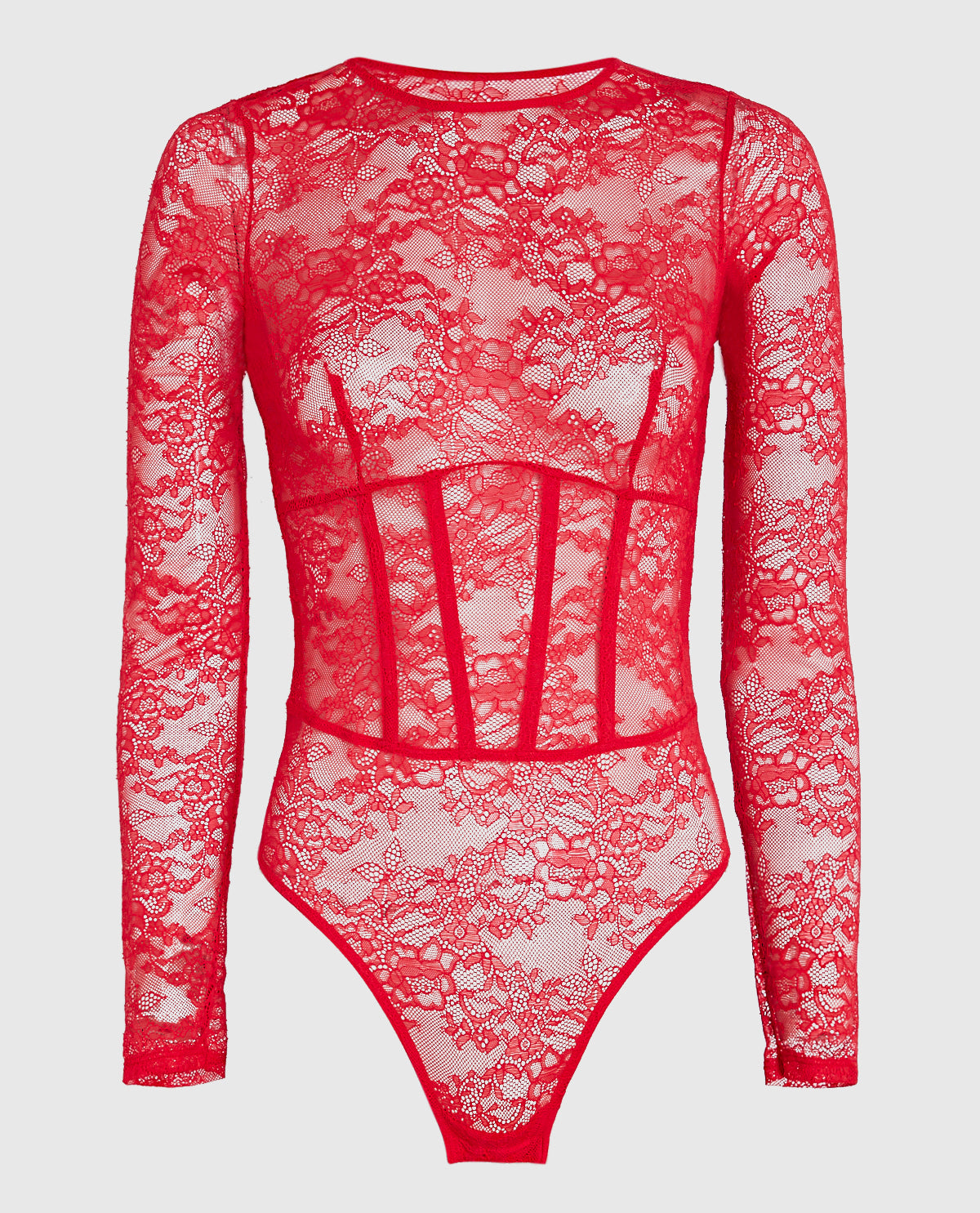 La Senza Unlined Long Sleeve Bodysuit in Cosmo Red