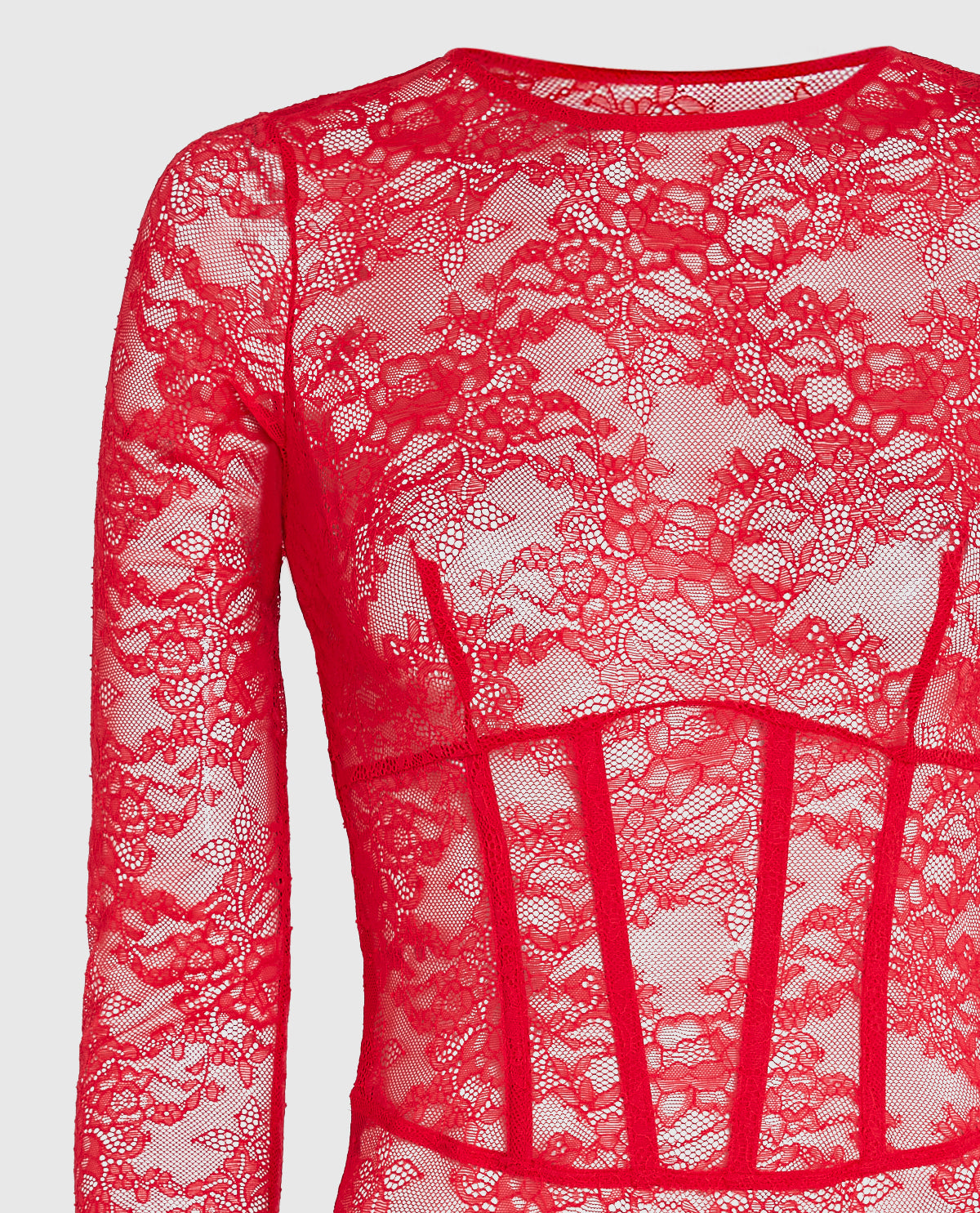 La Senza Unlined Long Sleeve Bodysuit in Cosmo Red
