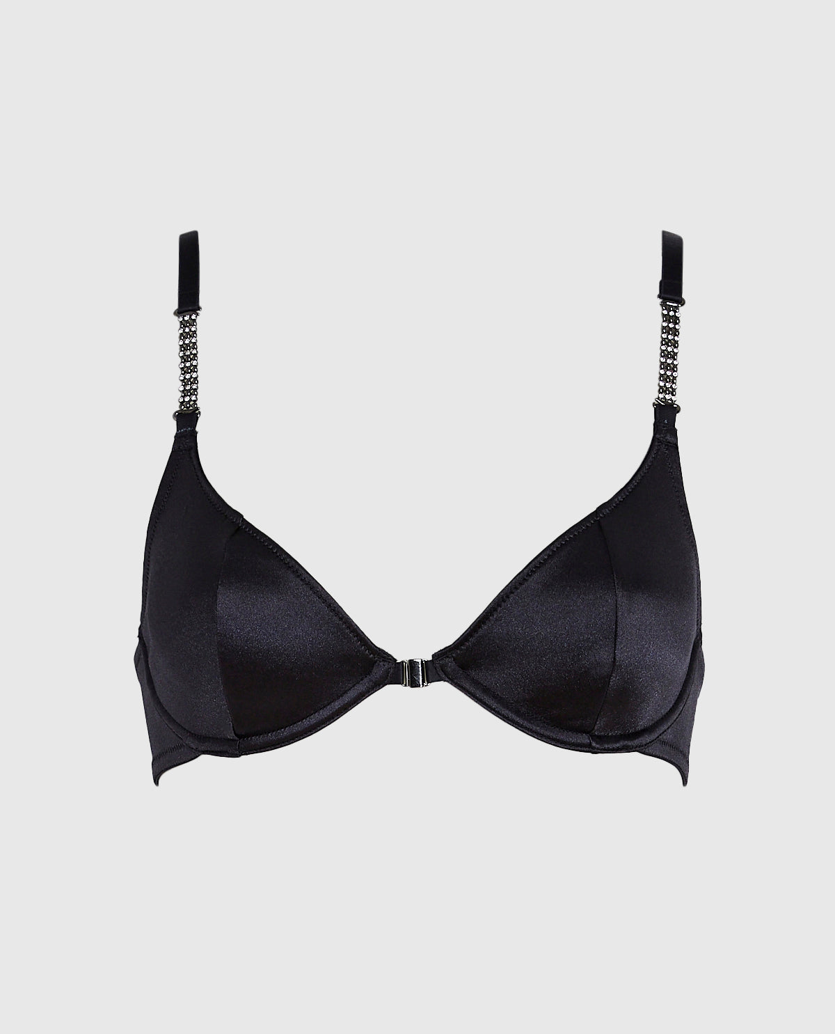 La Senza Satin Unlined Bra in Smoulder Black