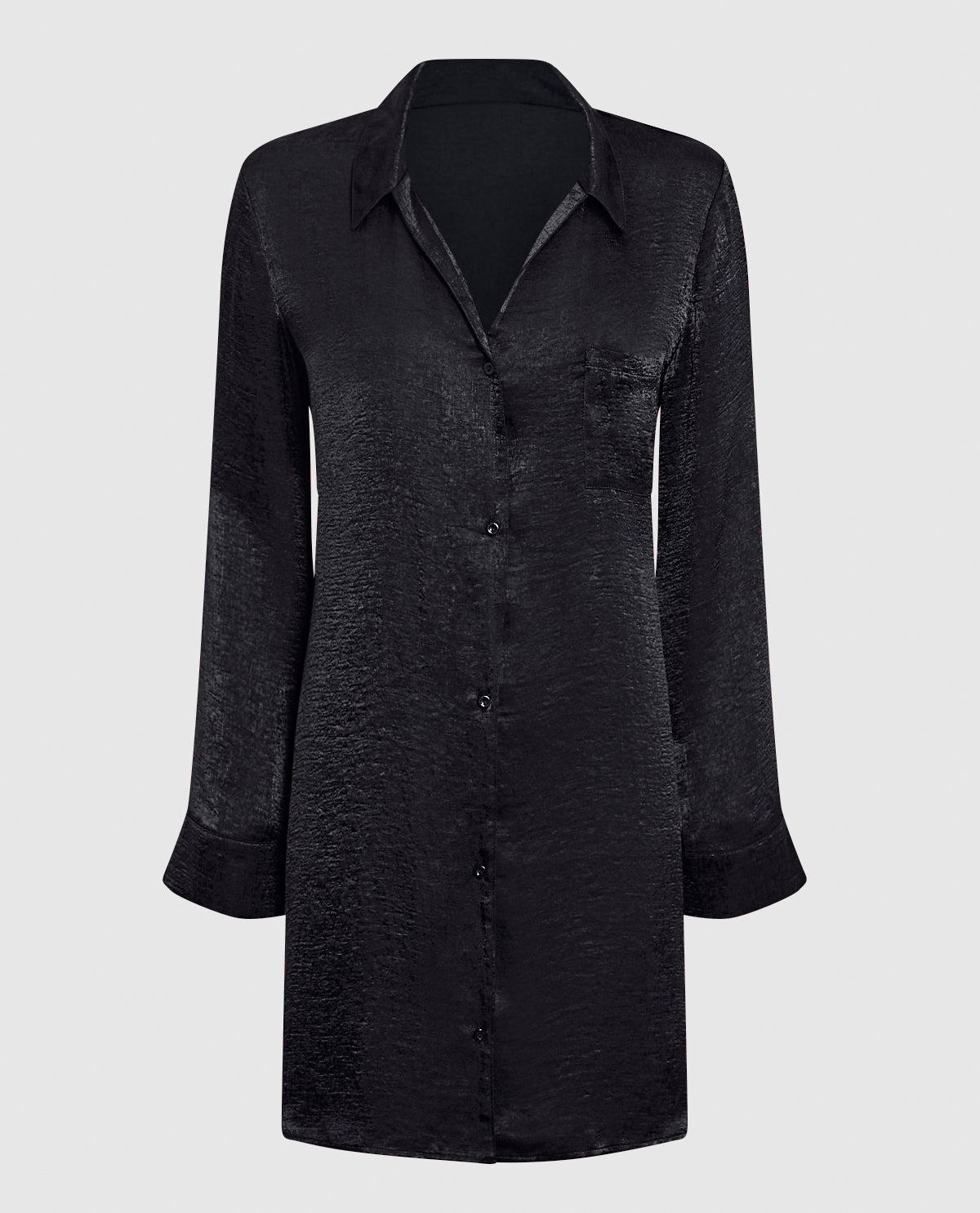 La Senza Satin Sleepshirt in Smoulder Black
