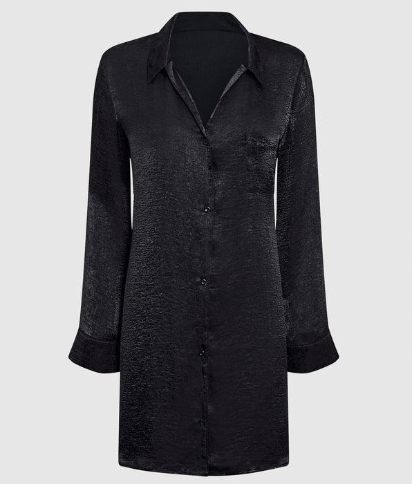 La Senza Chemise de nuit en satin noir fumée