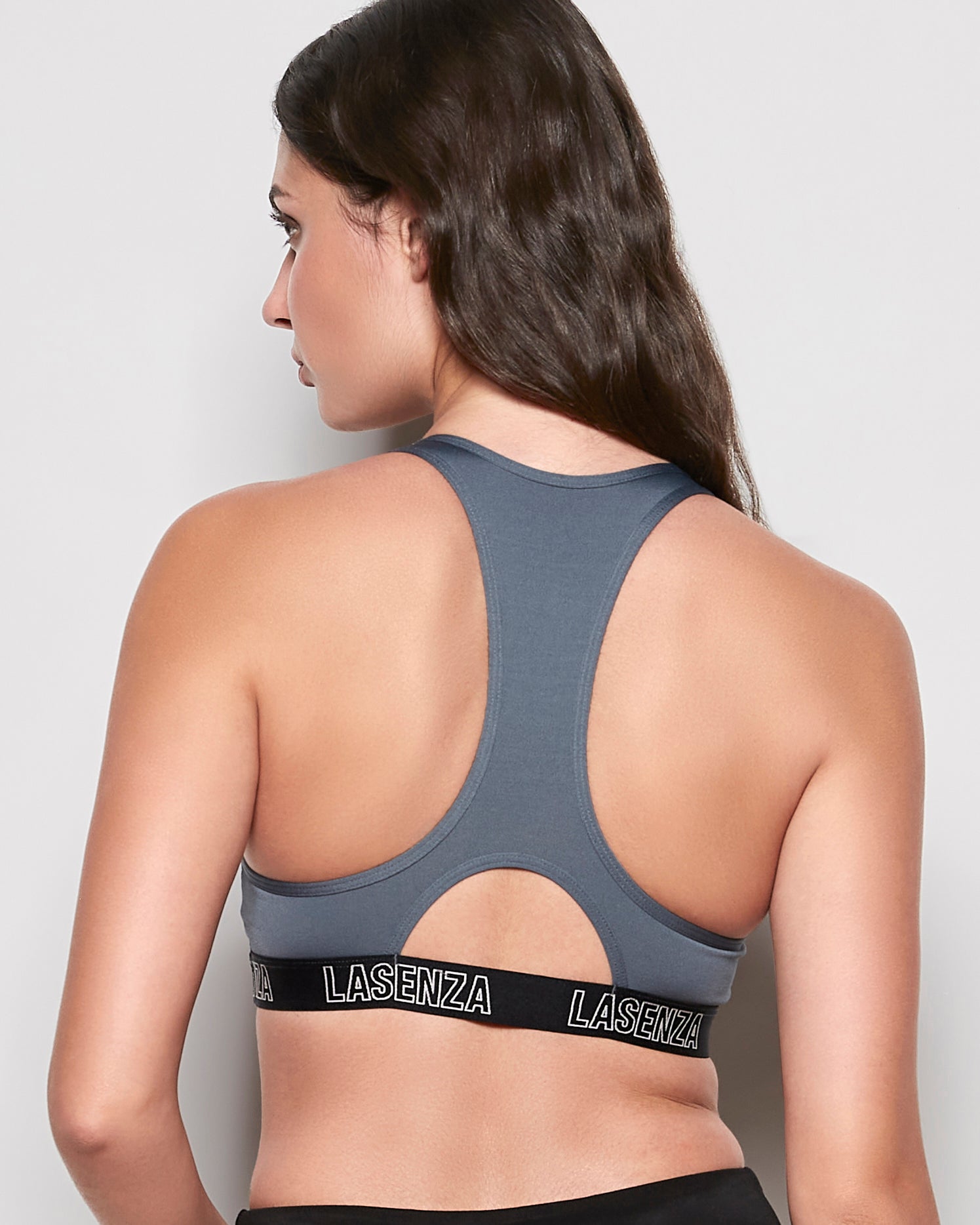 La Senza Low Impact Logo Sports Bra in Stormy Weather