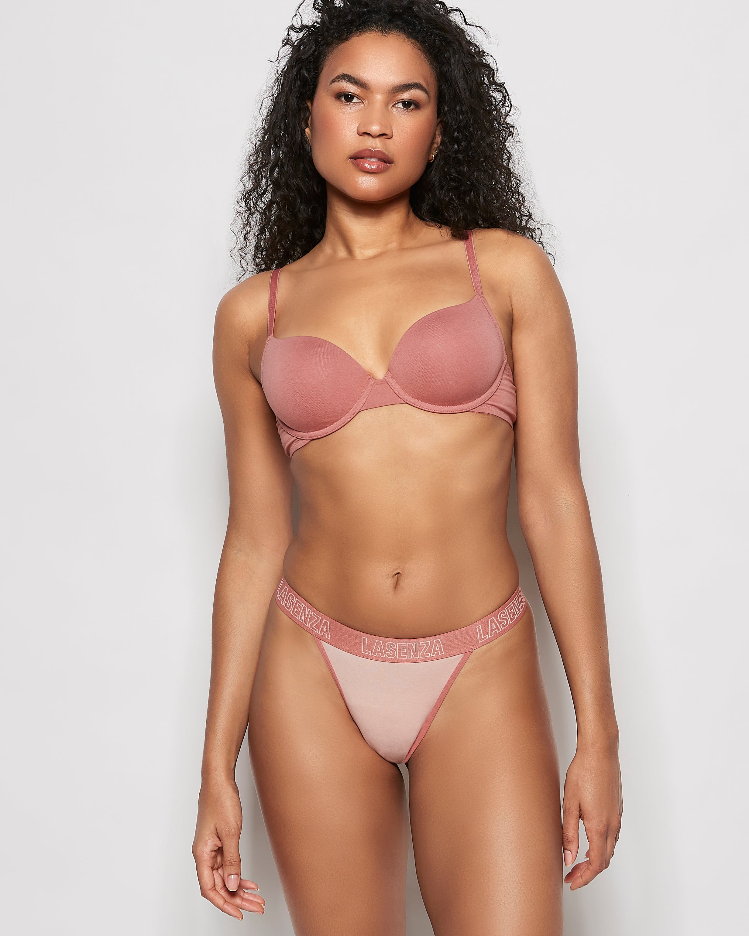 La Senza G-String Logo Panty in Peaceful Peach
