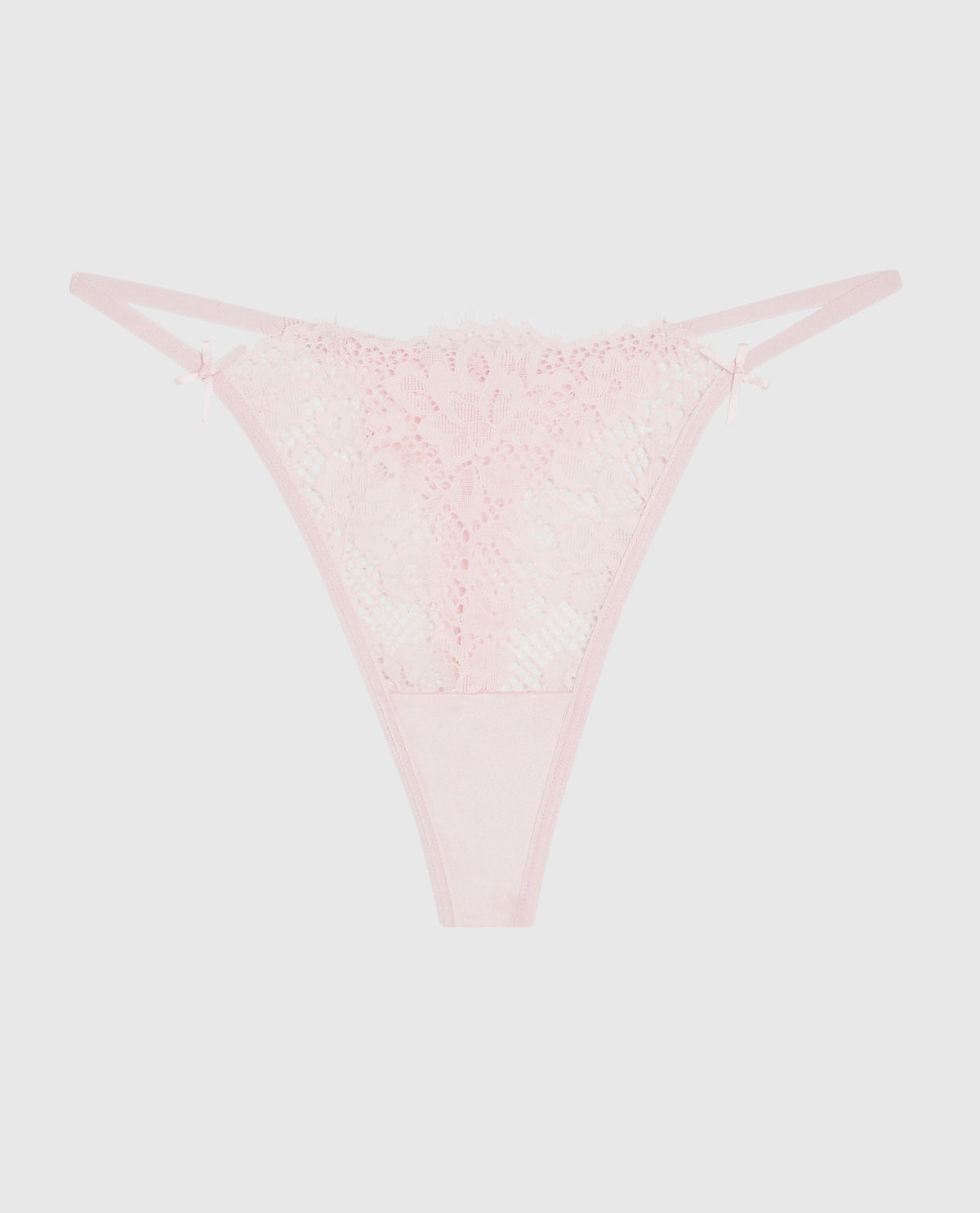 La Senza Allover Lace High Leg G-String Panty in Pink-A-Boo