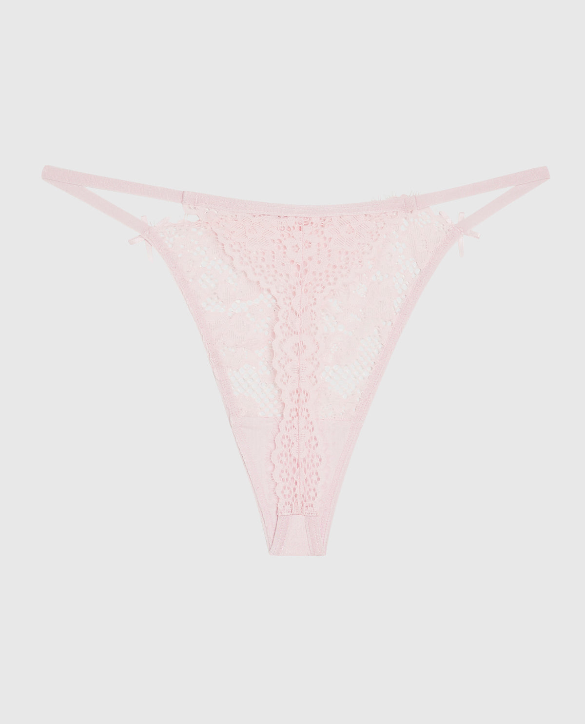 La Senza Allover Lace High Leg G-String Panty in Pink-A-Boo