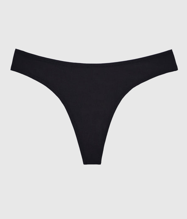 La Senza Microfiber Thong Panty in Smoulder Black