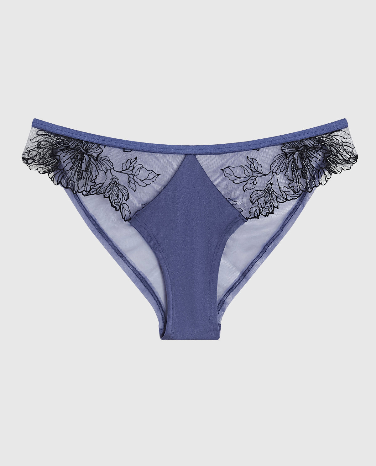 La Senza Lace High Leg Cheeky in Dusk Blue