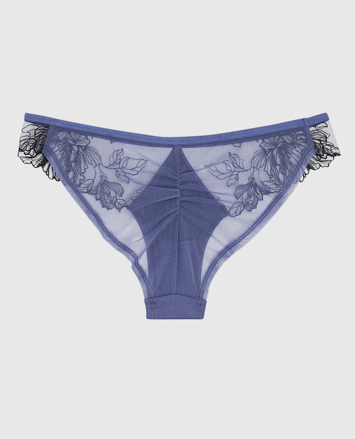 La Senza Lace High Leg Cheeky in Dusk Blue