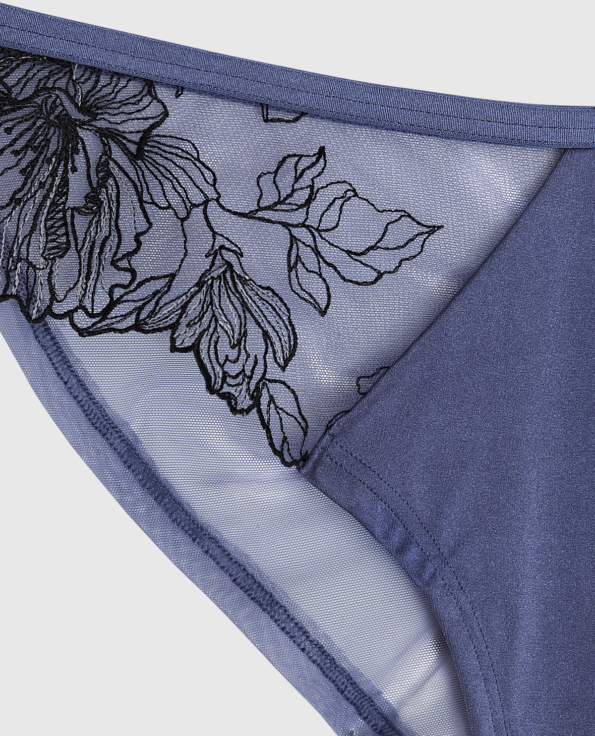 La Senza Lace High Leg Cheeky in Dusk Blue