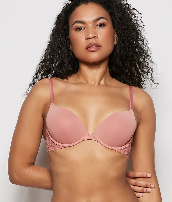 La Senza Push Up Bra with Lace Wing in Rosy Blush