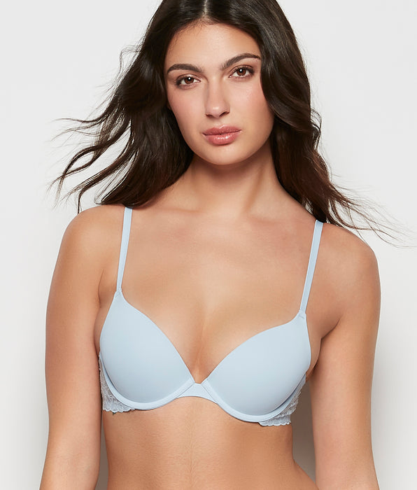 La Senza Push Up Bra with Lace Wing in Subdued Blue