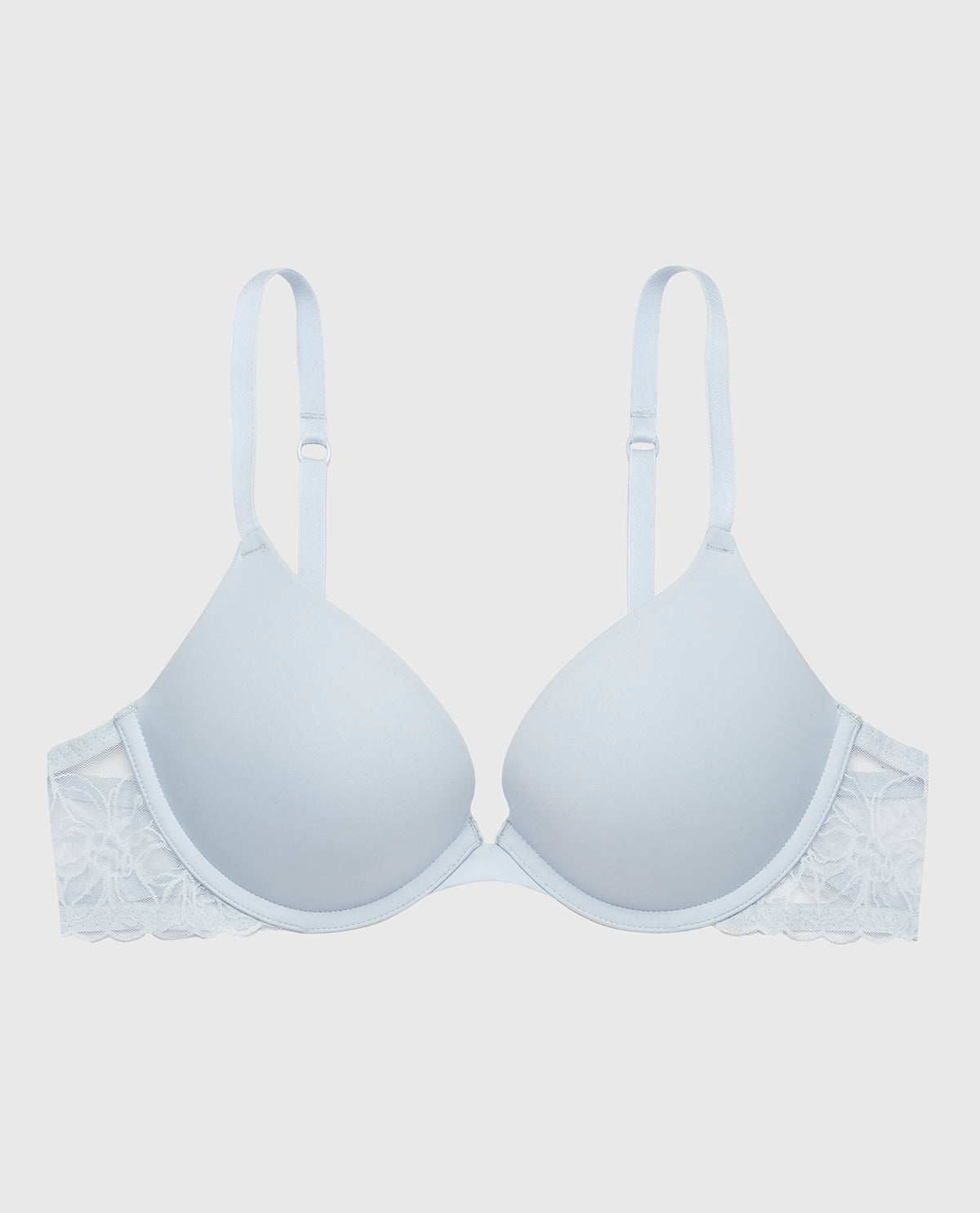 La Senza Push Up Bra with Lace Wing in Subdued Blue