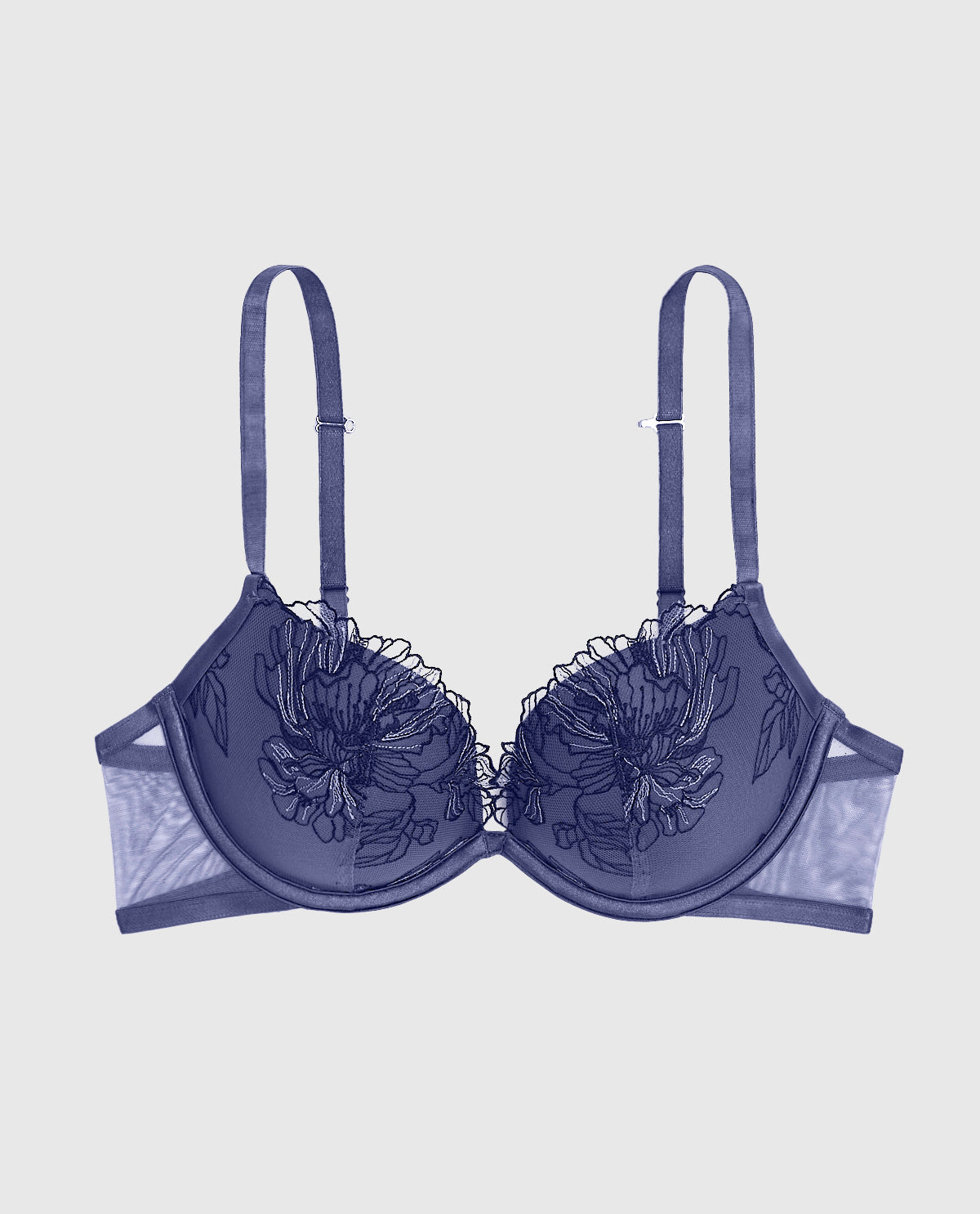 La Senza Push Up Bra with Lace in Dusk Blue