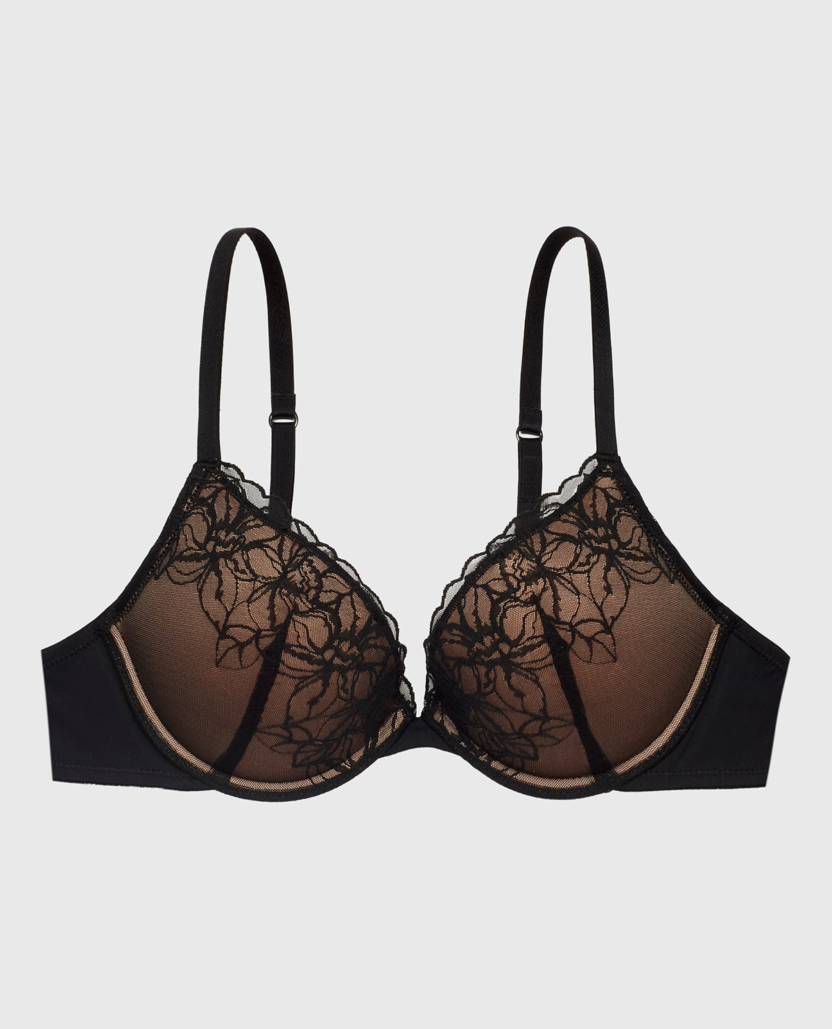 La Senza Lace Push Up Bra in Black and Blush