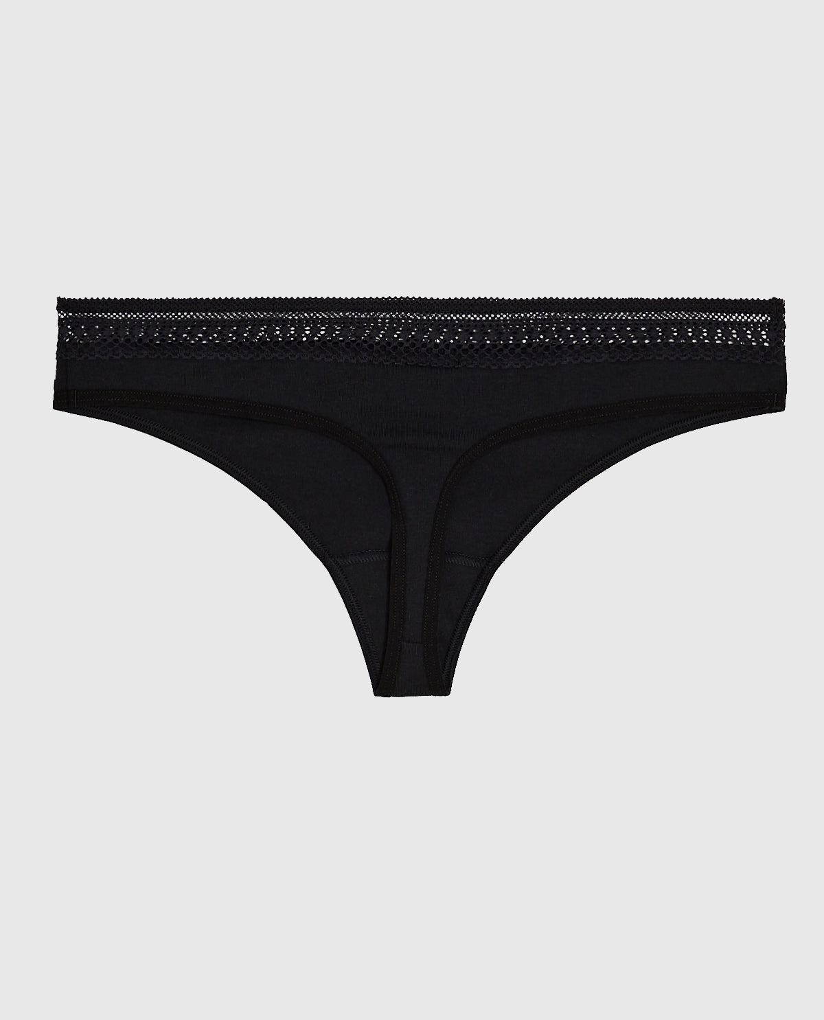 La Senza Thong Panty with Elemental Lace in Black