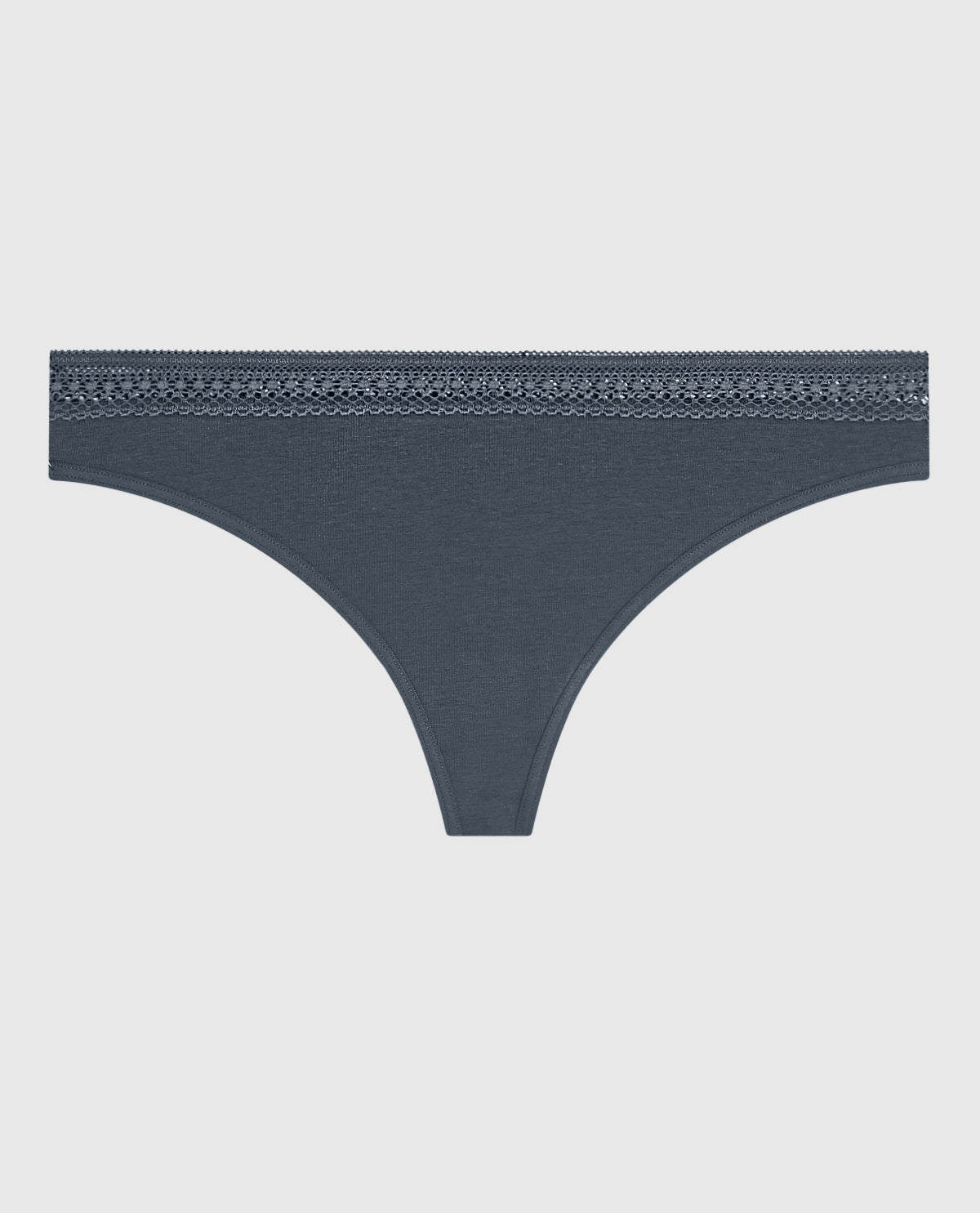 La Senza Thong Panty with Elemental Lace in Stormy Weather