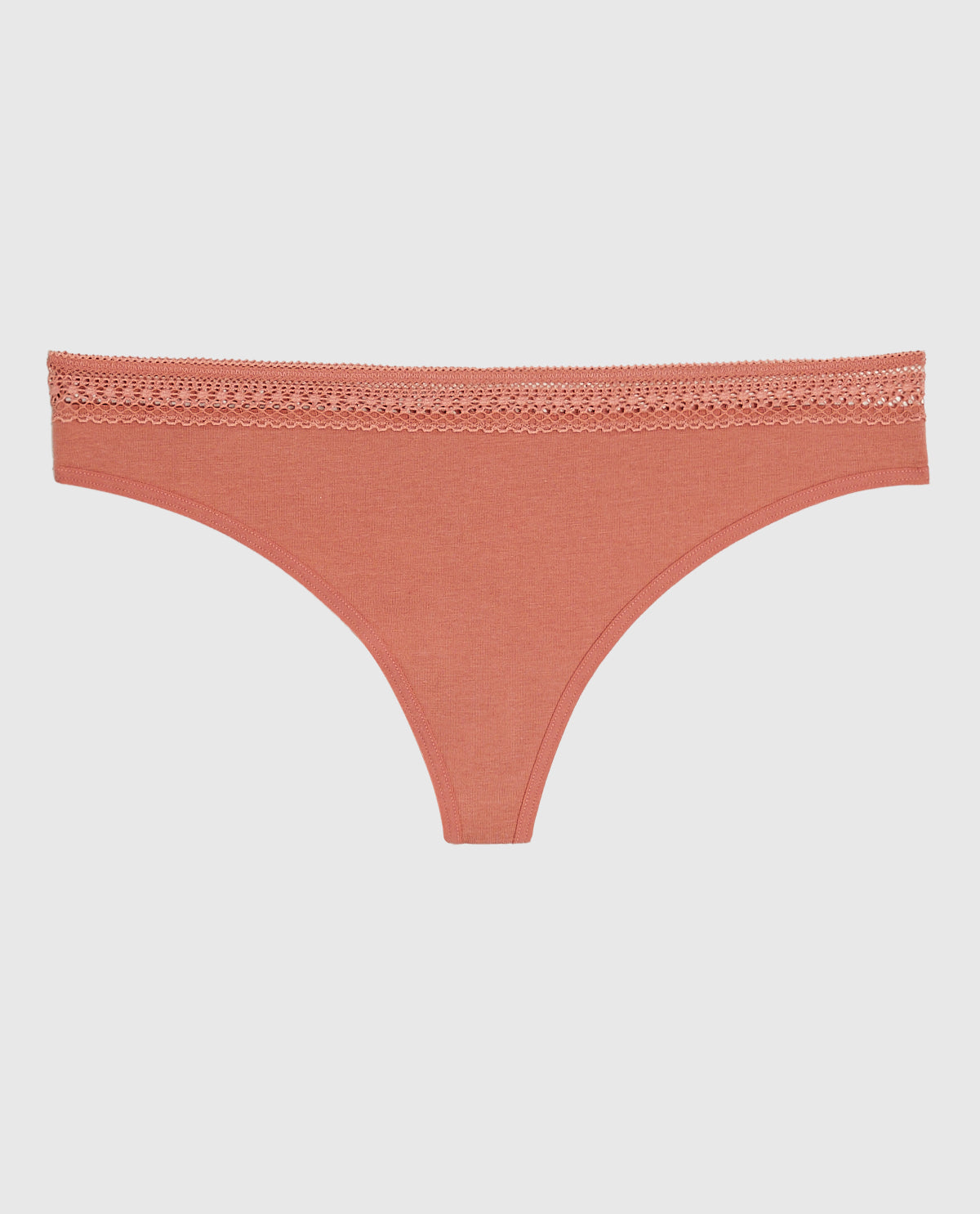 La Senza Thong Panty with Elemental Lace in Rosy Blush