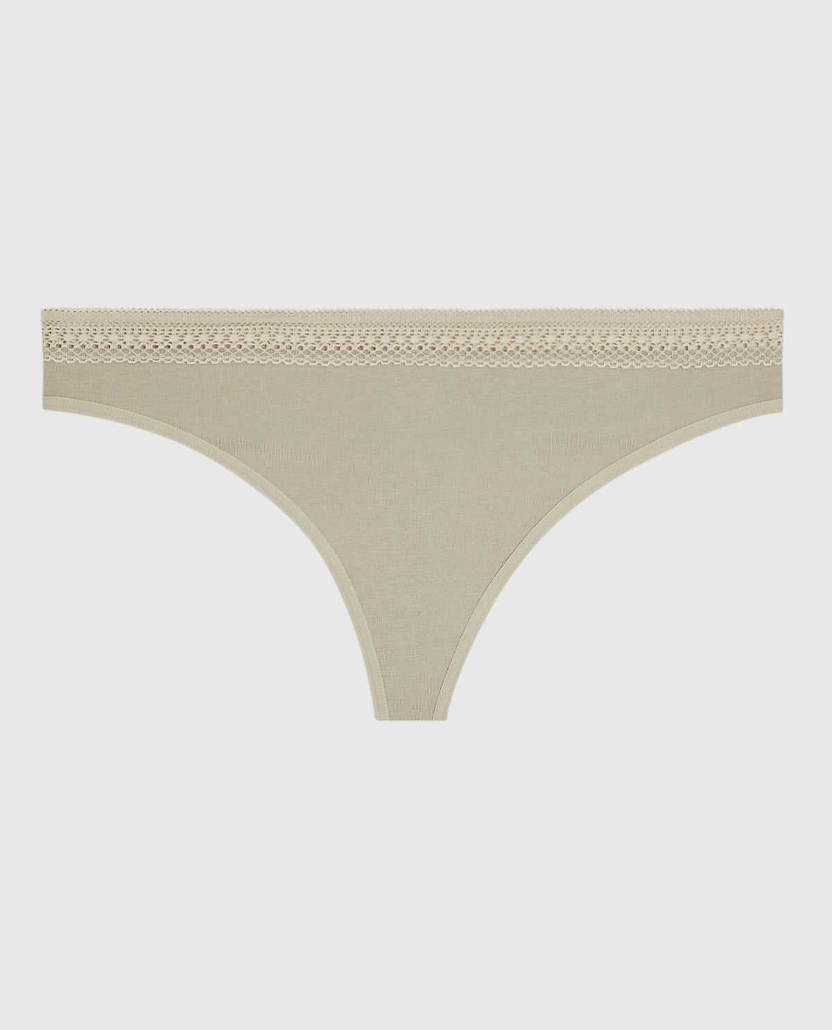 La Senza Thong Panty with Elemental Lace in Stone Grey